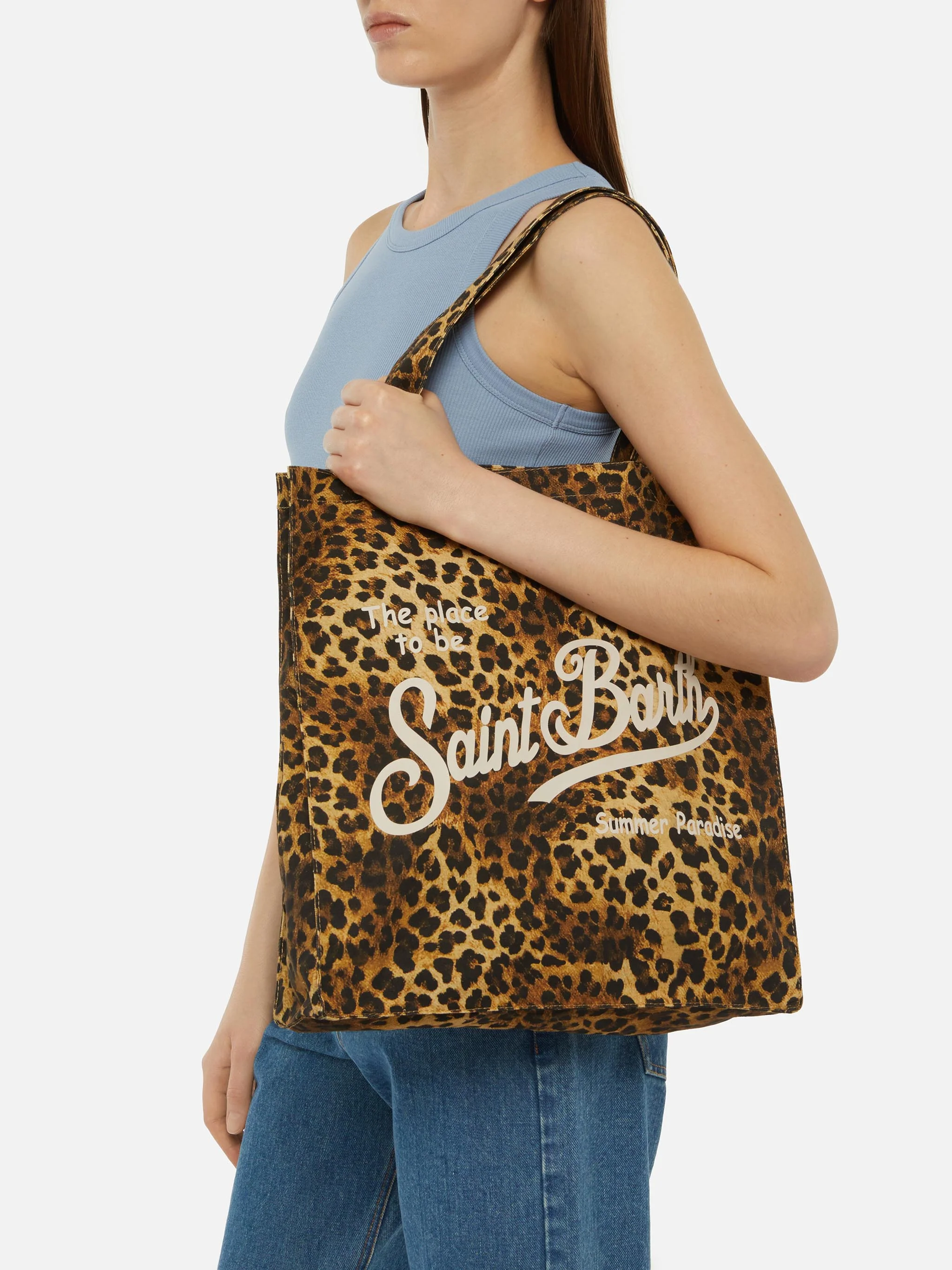 Borsa Essential in cotone animalier con logo Saint Barth - Image 2