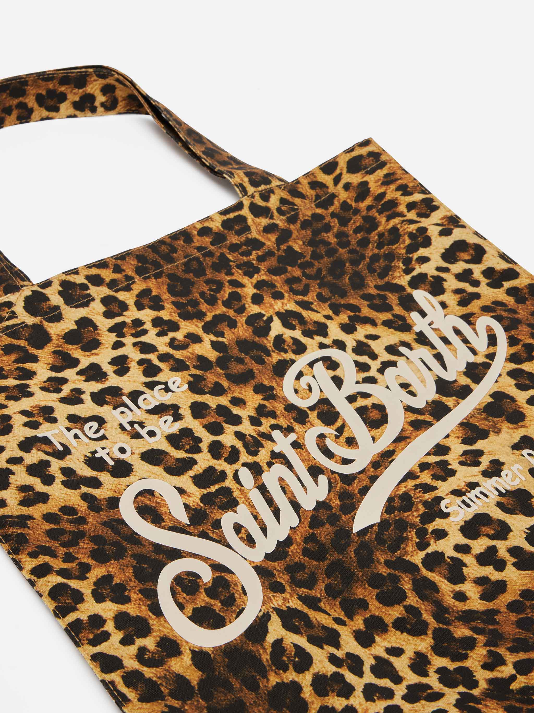 Borsa Essential in cotone animalier con logo Saint Barth - Image 3