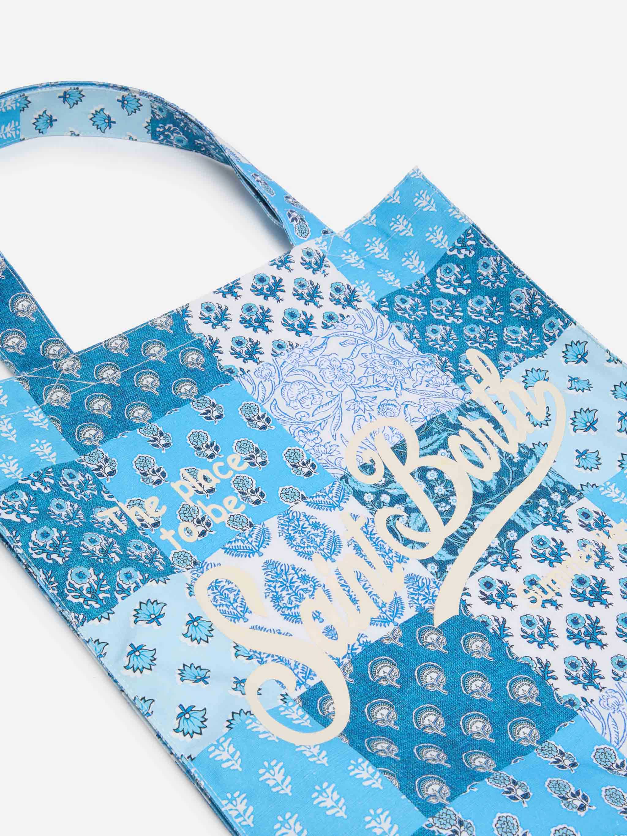 Borsa Essential in cotone floreale con logo Saint Barth - Image 3