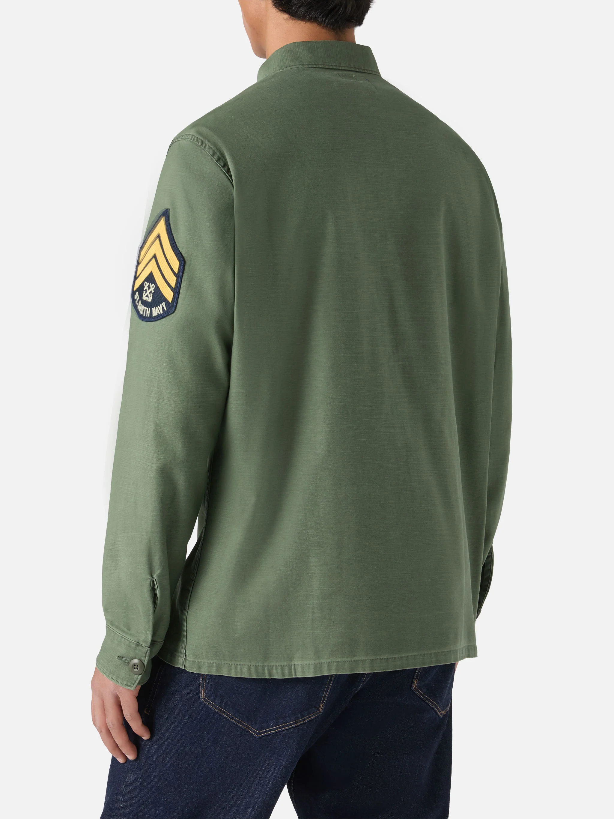 Sovracamicia Esteban ricamata in verde militare - Image 4
