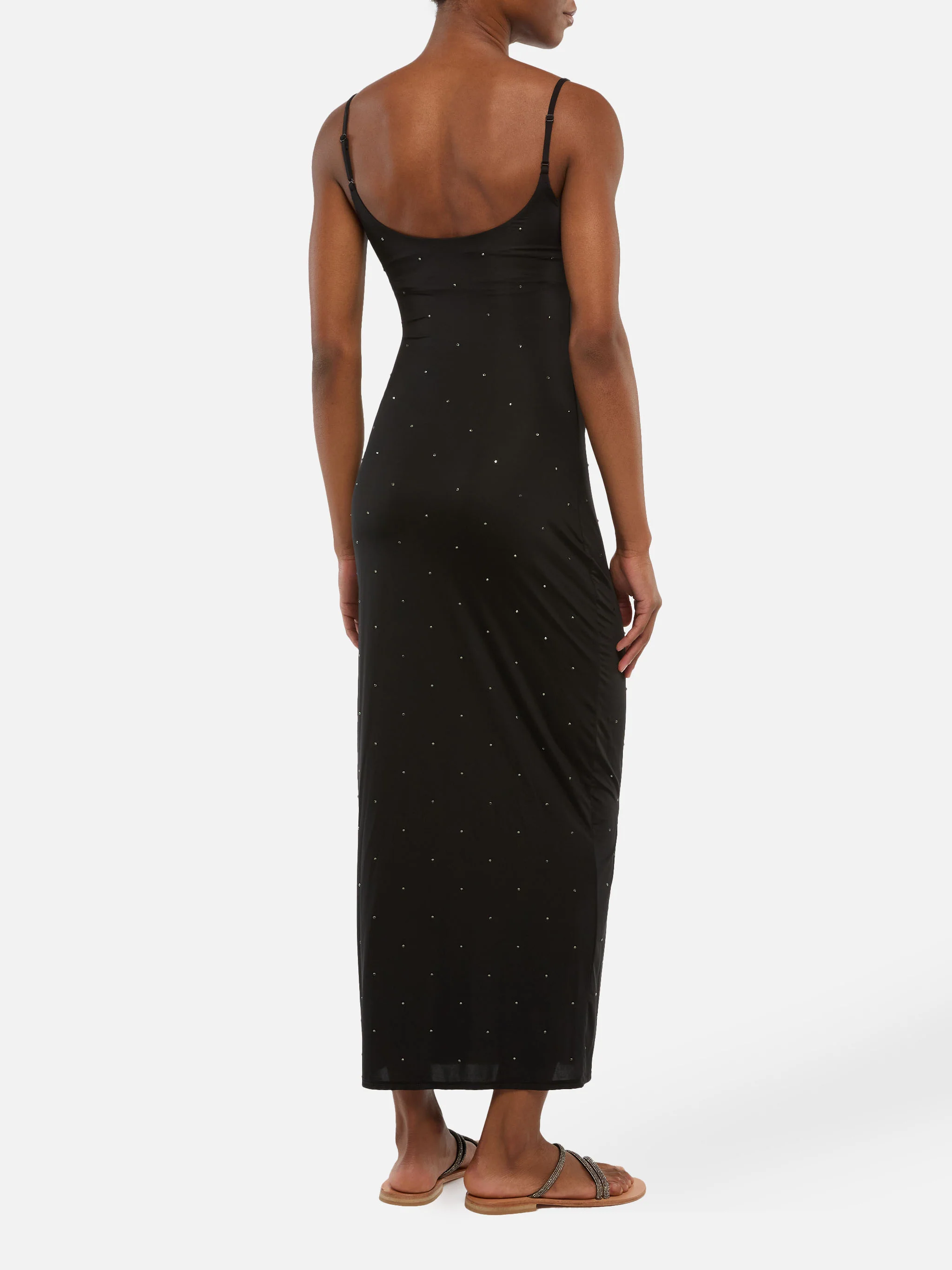 Slip dress lungo nero aderente Evy - Image 3