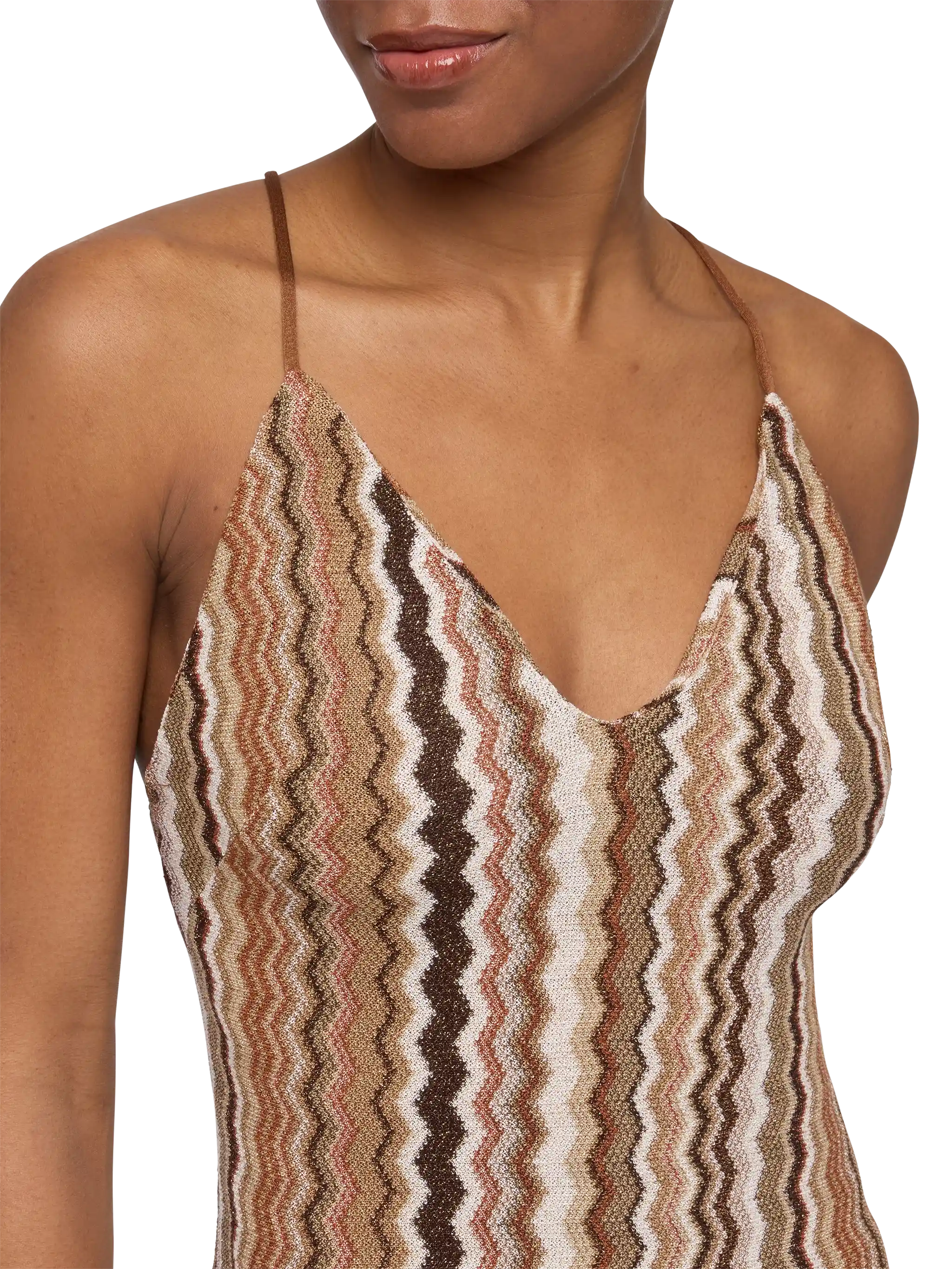 Abito sottoveste Eydis in maglia raschel a motivo chevron - Image 2