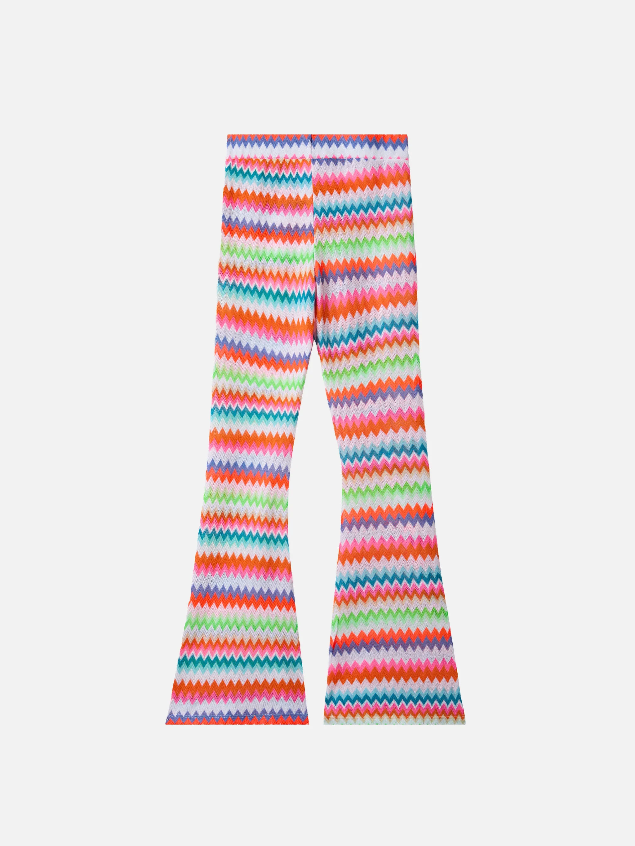 Pantaloni flare Gwenda Jr in tessuto raschel con motivo chevron - Image 3