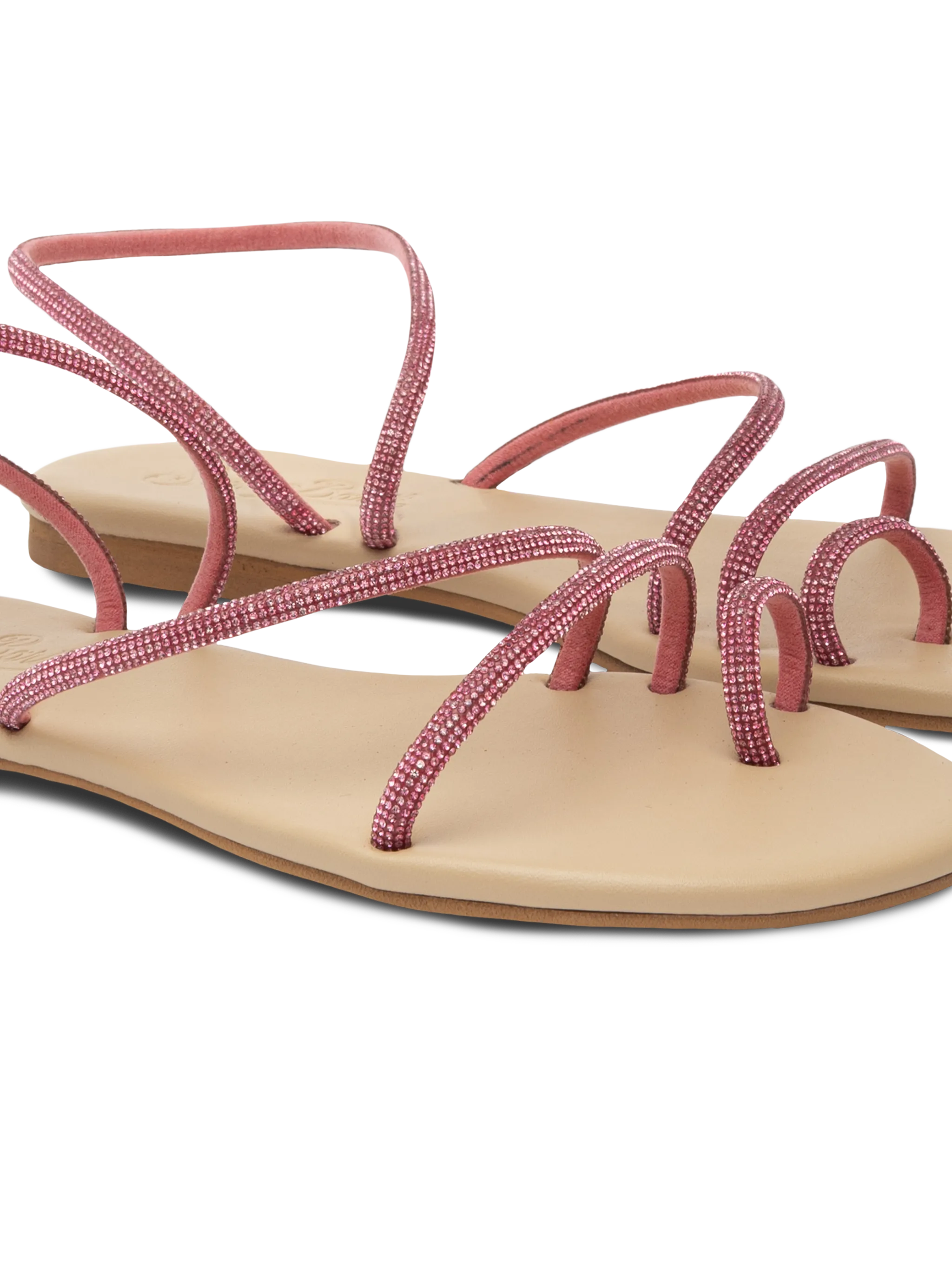 Flat Ring Sandals con strass fucsia - Image 2