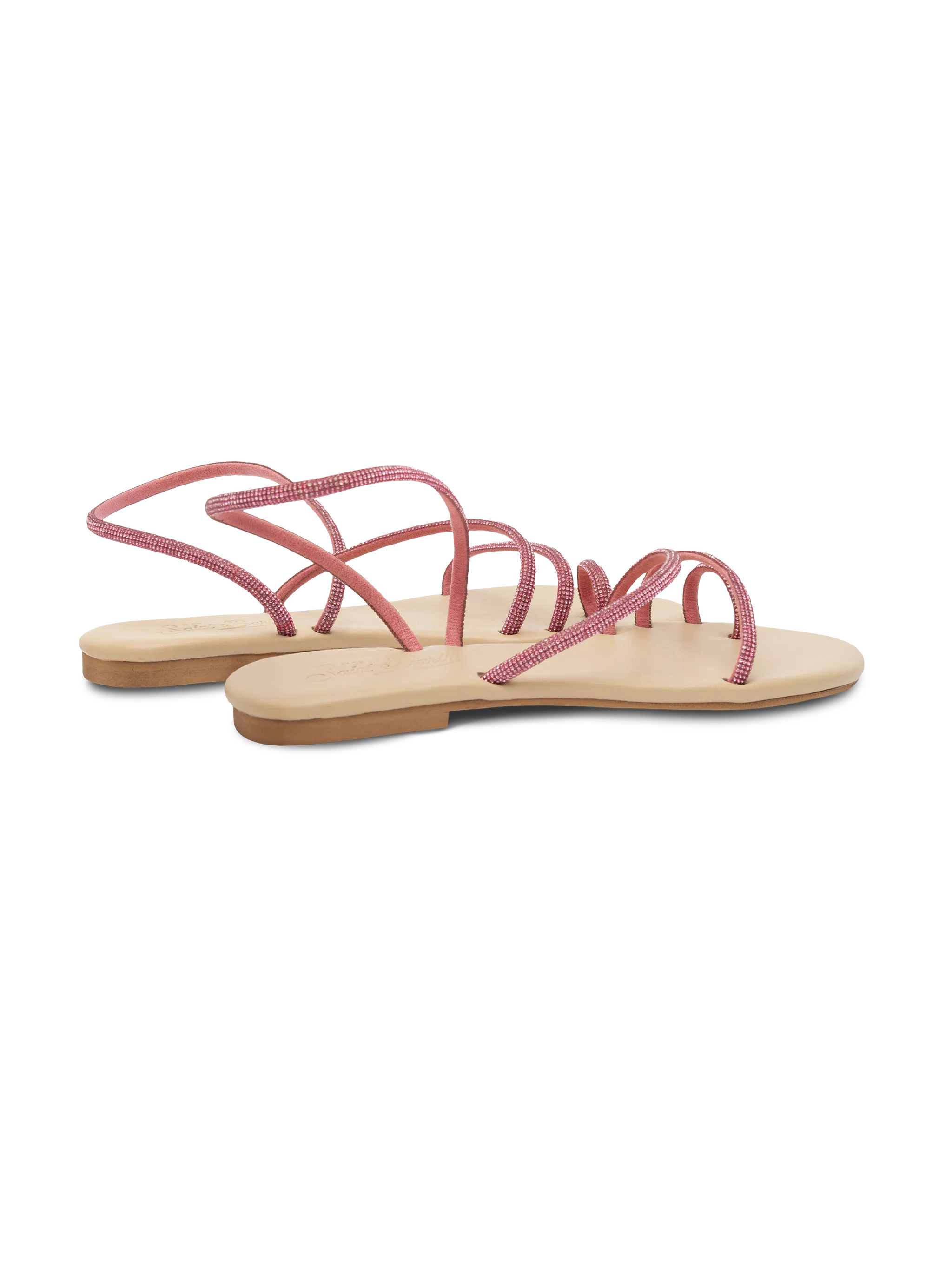 Flat Ring Sandals con strass fucsia - Image 3