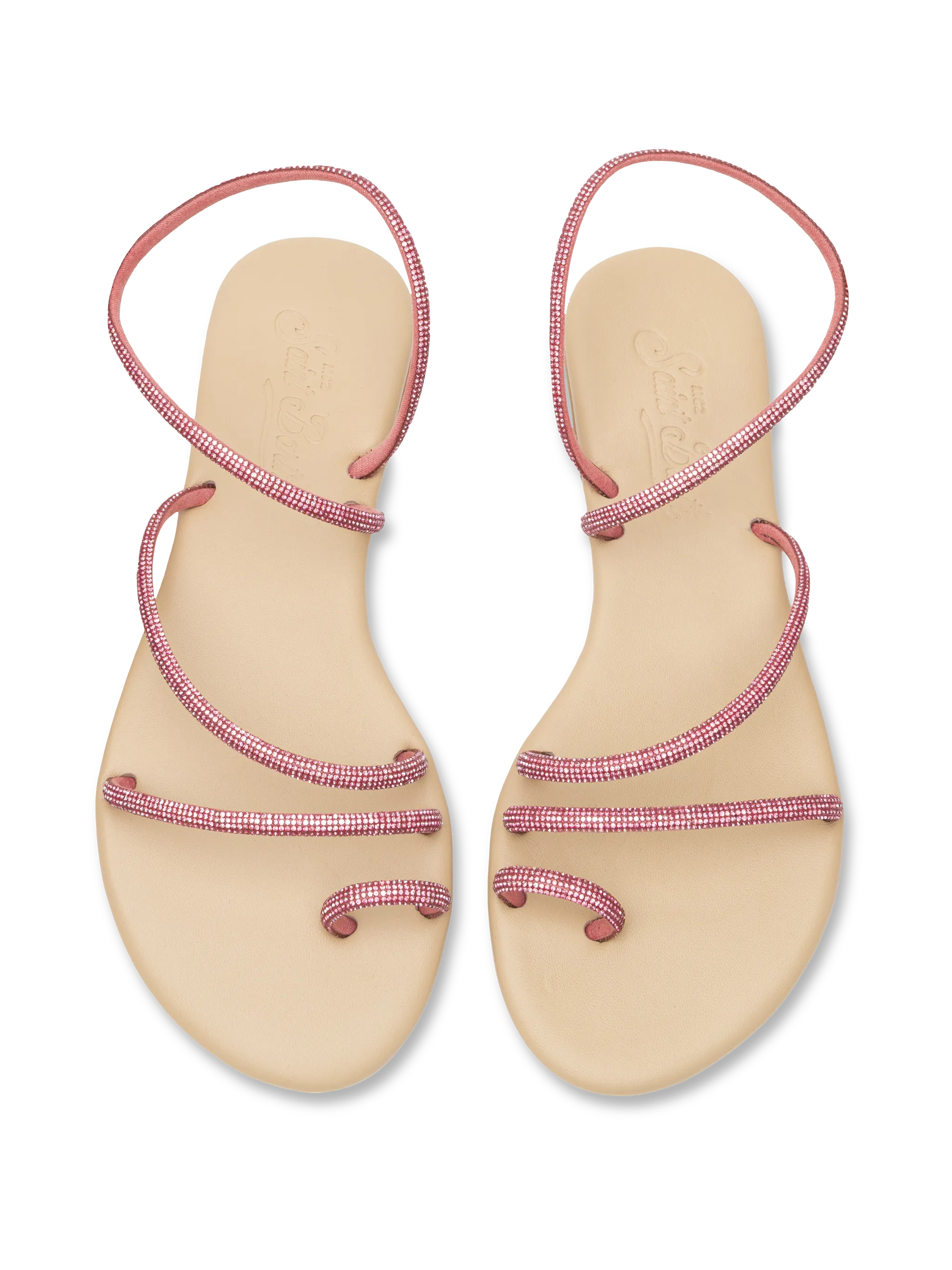 Flat Ring Sandals con strass fucsia - Image 4