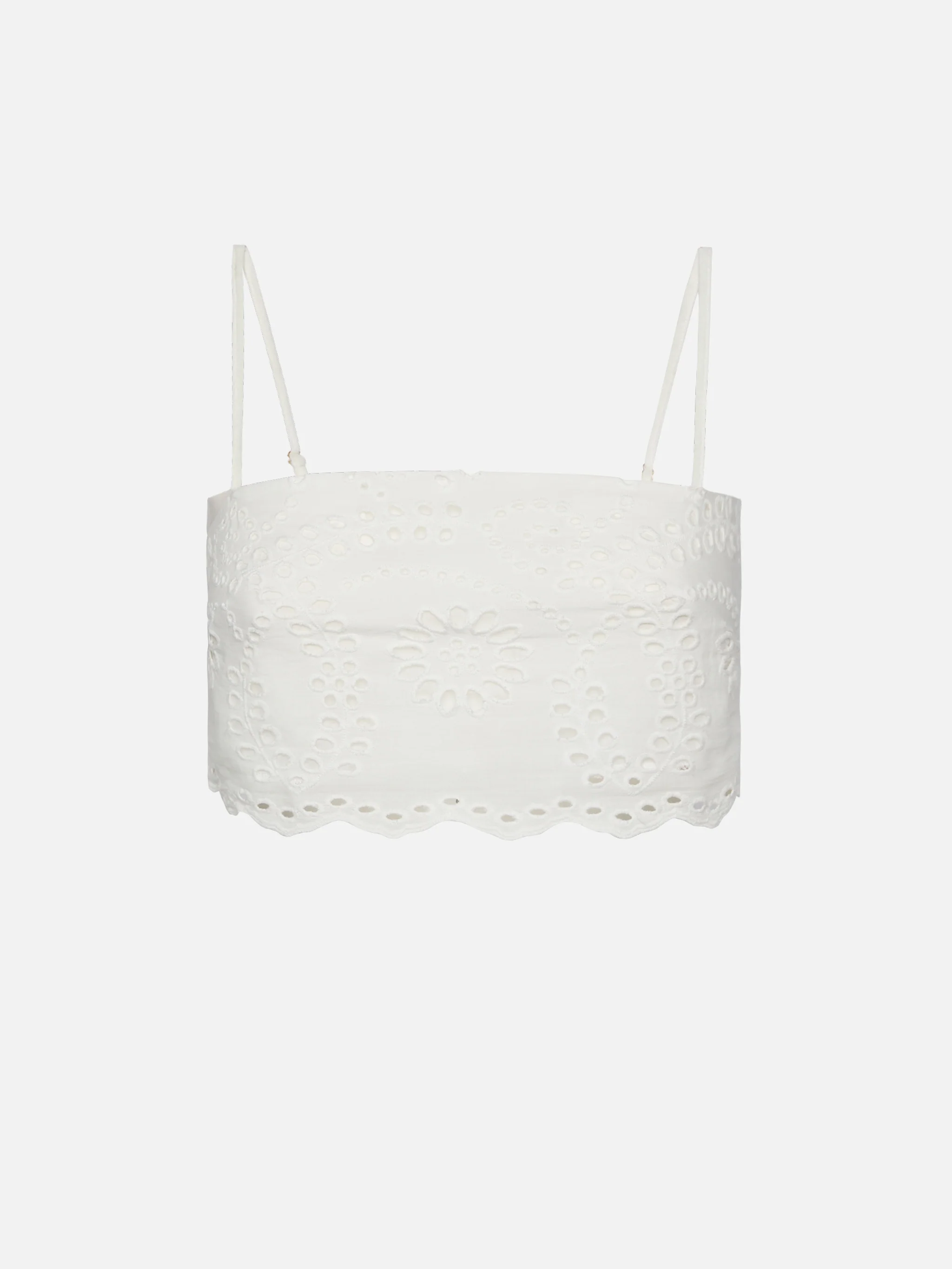 Top in Sangallo di cotone bianco Florida - Image 4