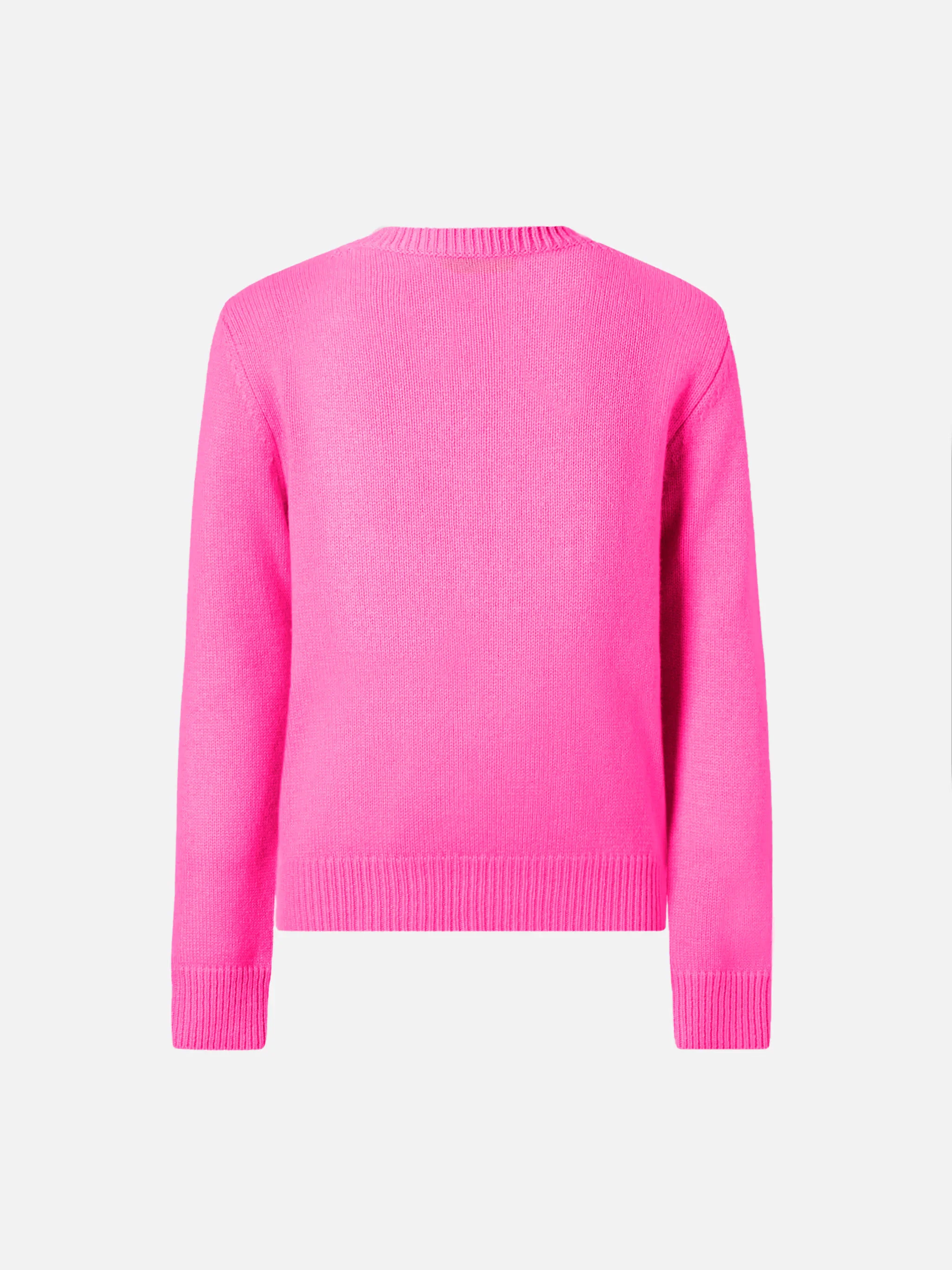 Girocollo Princess Soft fucsia fluo con jacquard Adoro - Image 2