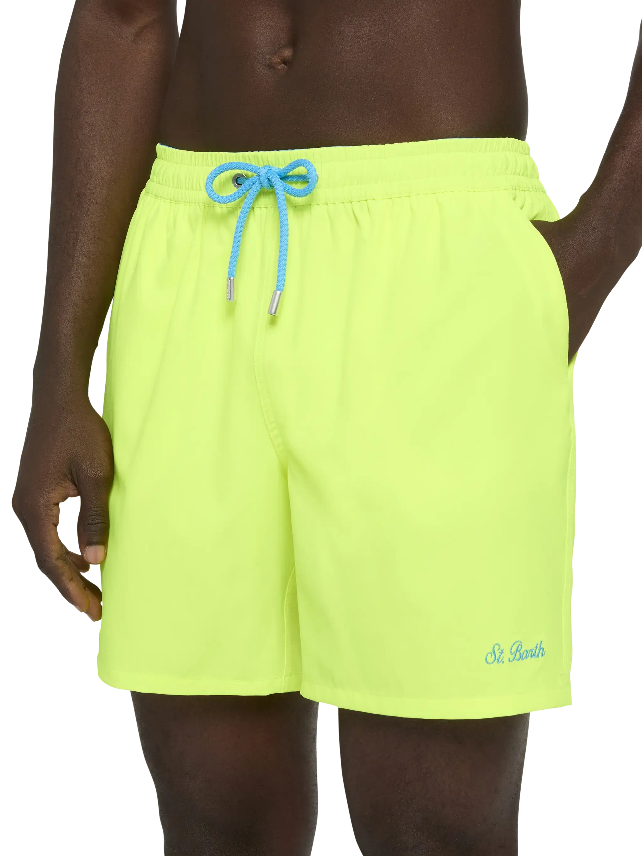 Costume mare Comfort giallo fluo con ricamo St. Barth - Image 4