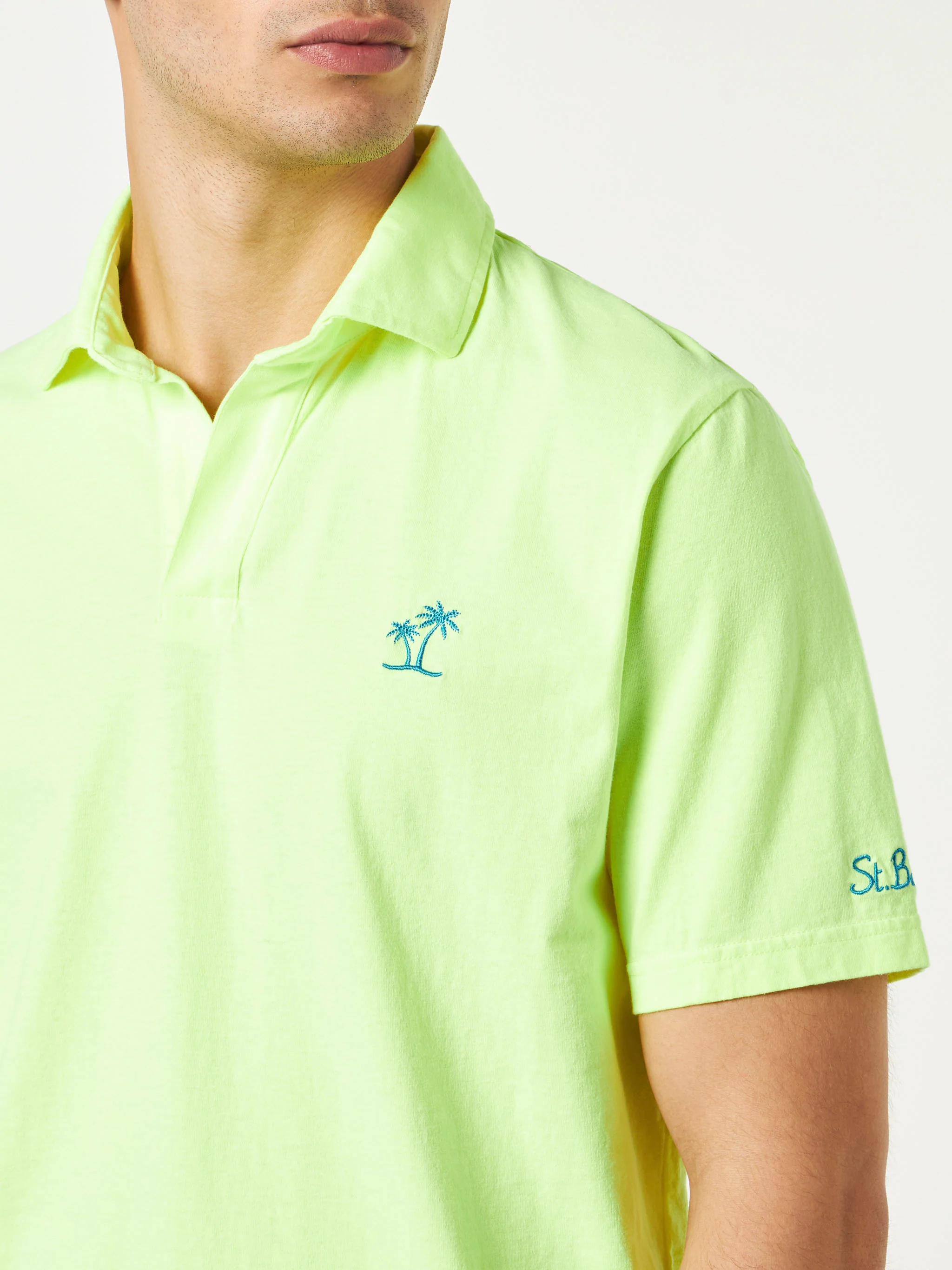 Polo Brighton in jersey giallo fluo - Image 2
