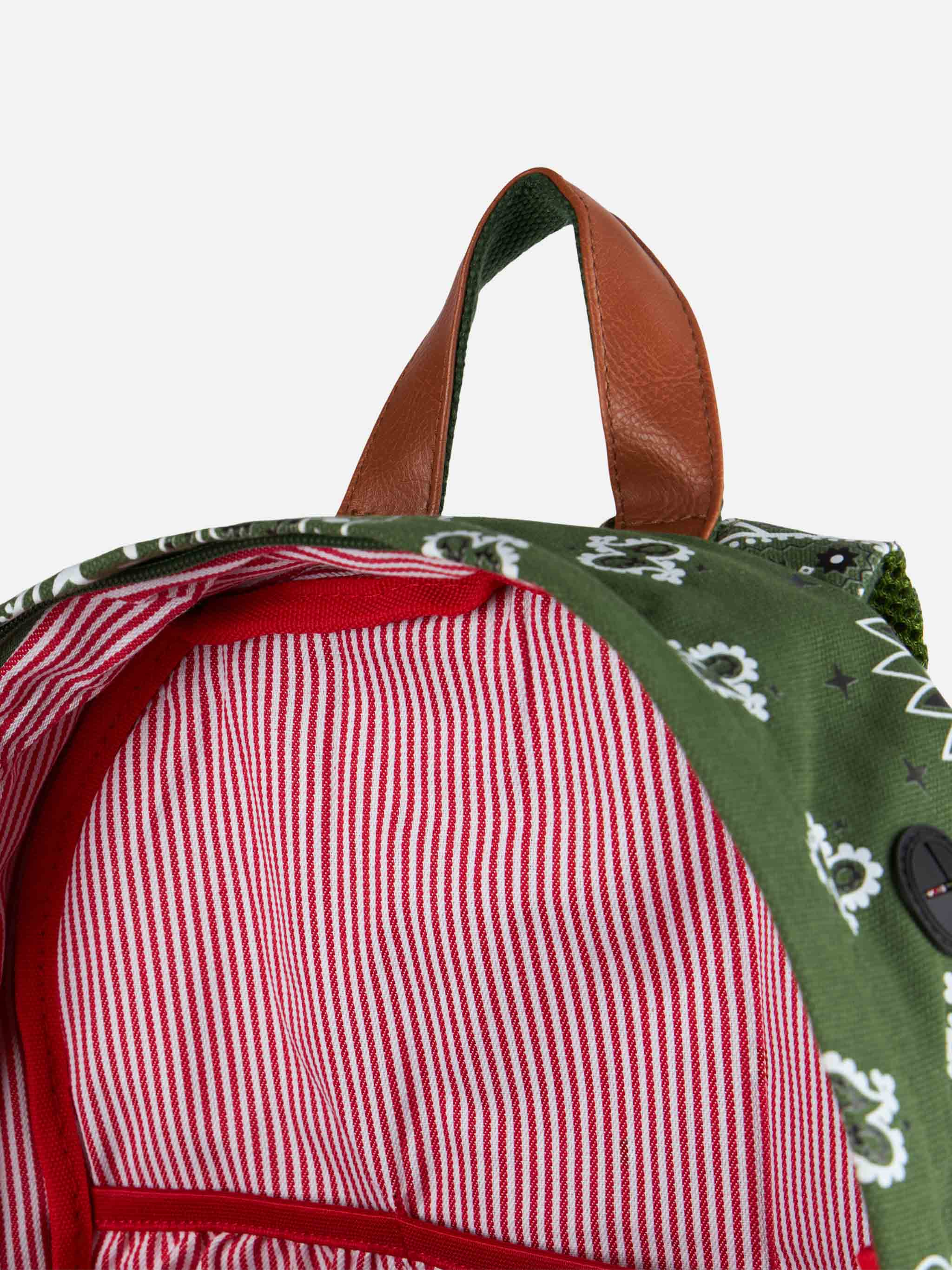 Zaino in tela Cody con stampa bandana verde - Image 4