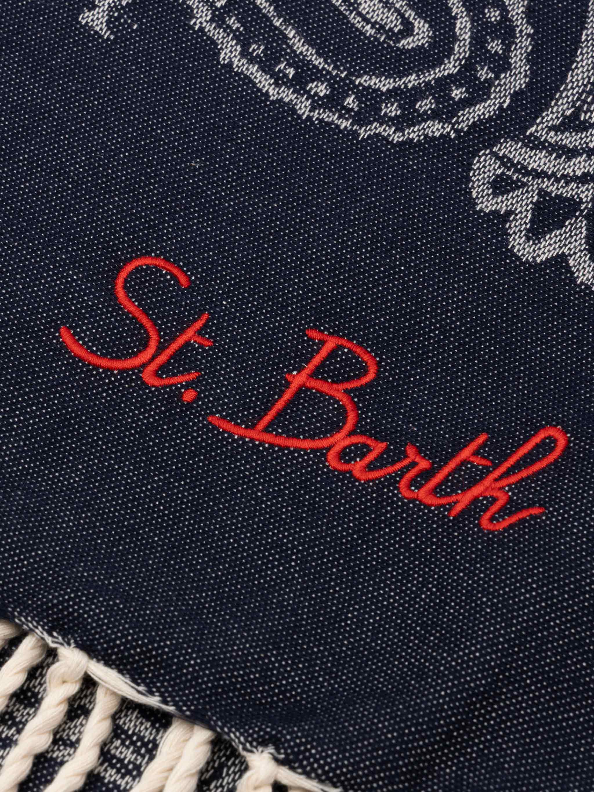 Telo mare Foutas in cotone con jacquard bandana - Image 3