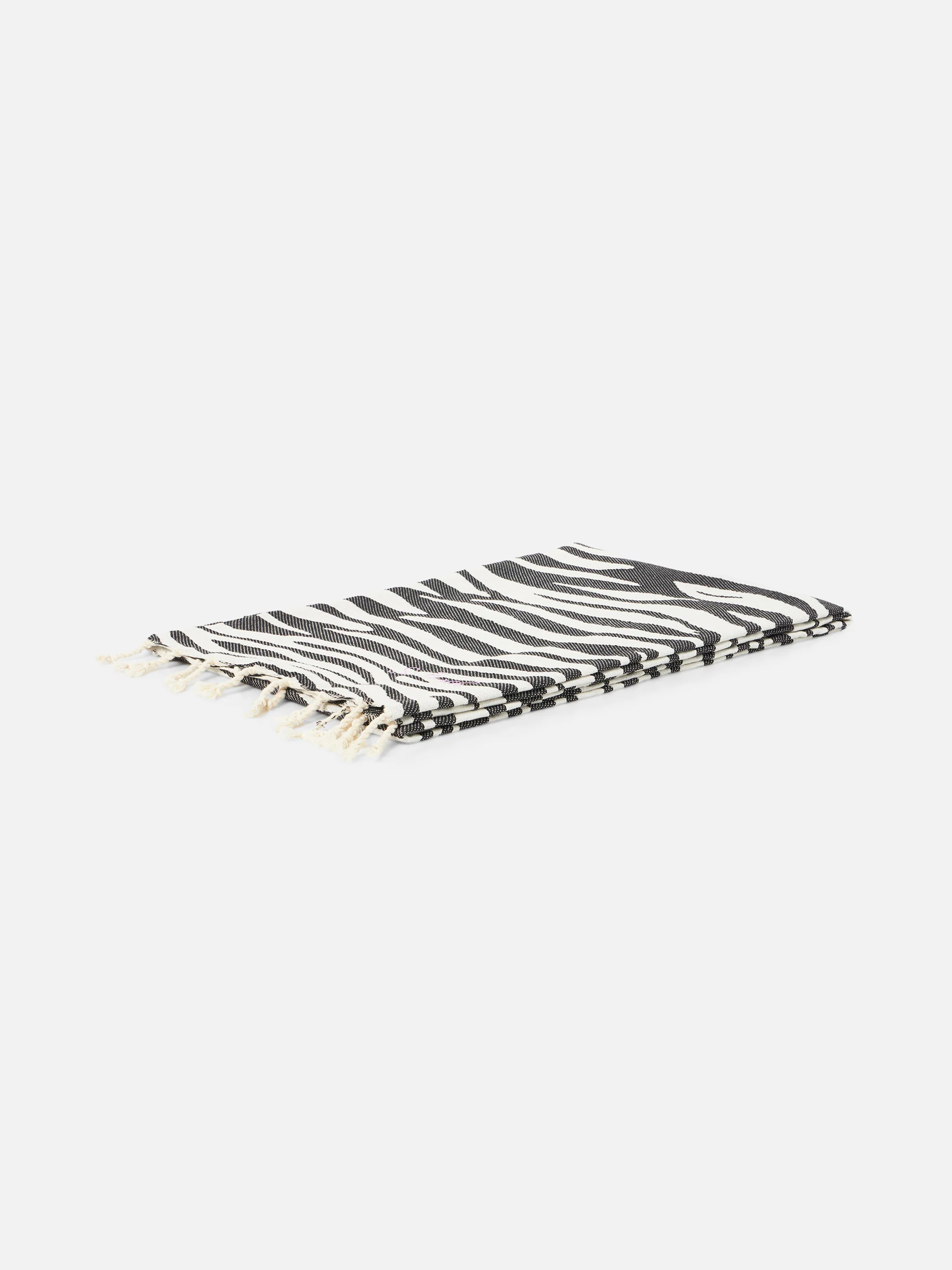Telo mare Foutas in cotone con jacquard zebrato - Image 2