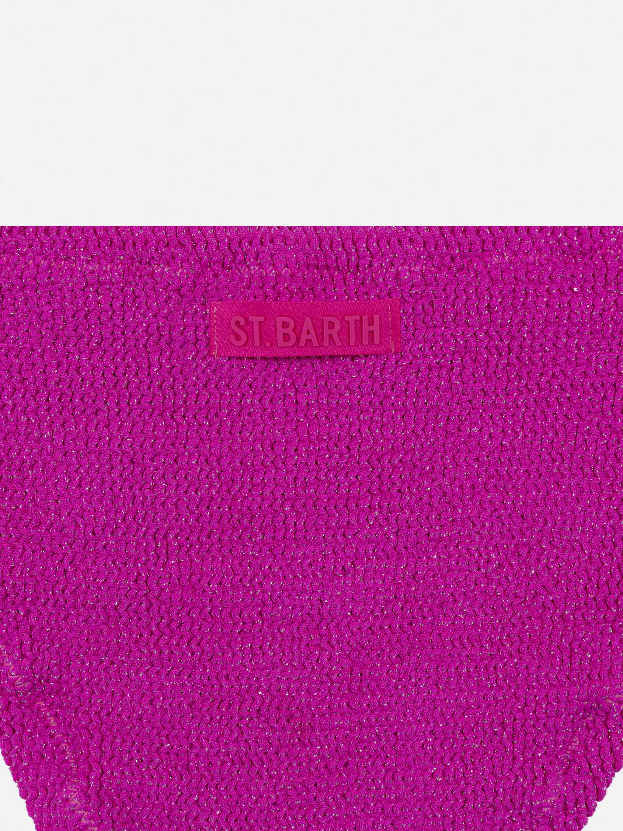 Bikini a triangolo Baker in crinkle fucsia - Image 3