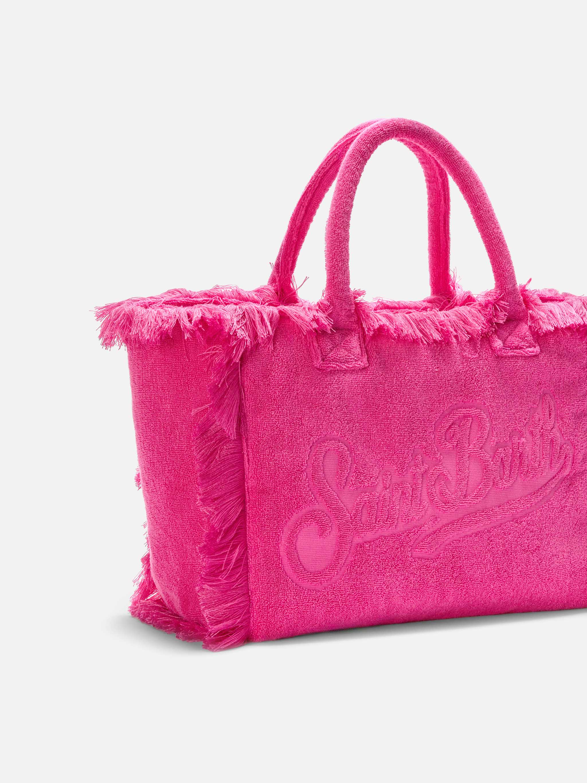 Borsa Vanity regular in tessuto effetto spugna fucsia tinta unita - Image 3