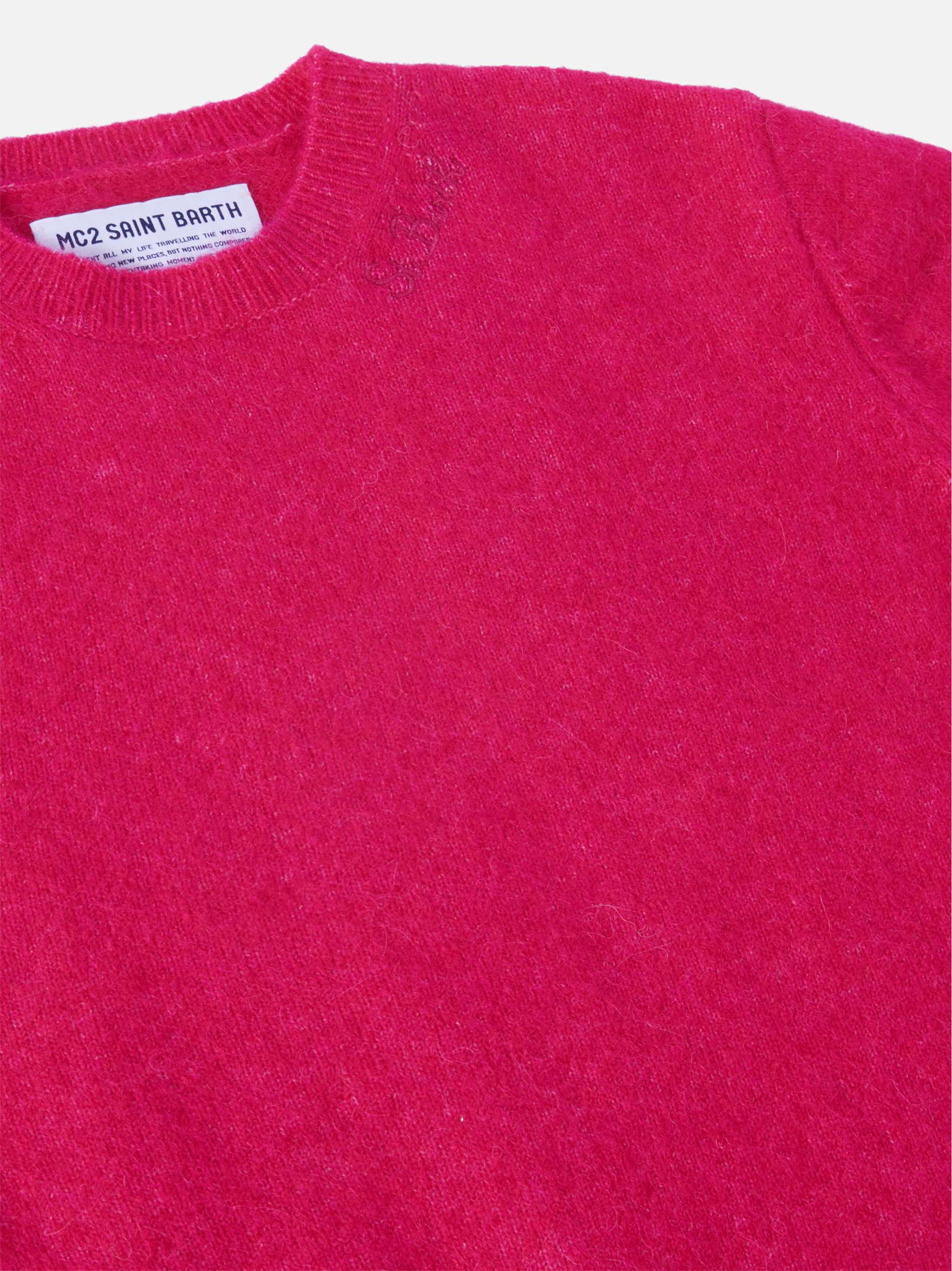 Girocollo Lyle fucsia in alpaca stretch - Image 2
