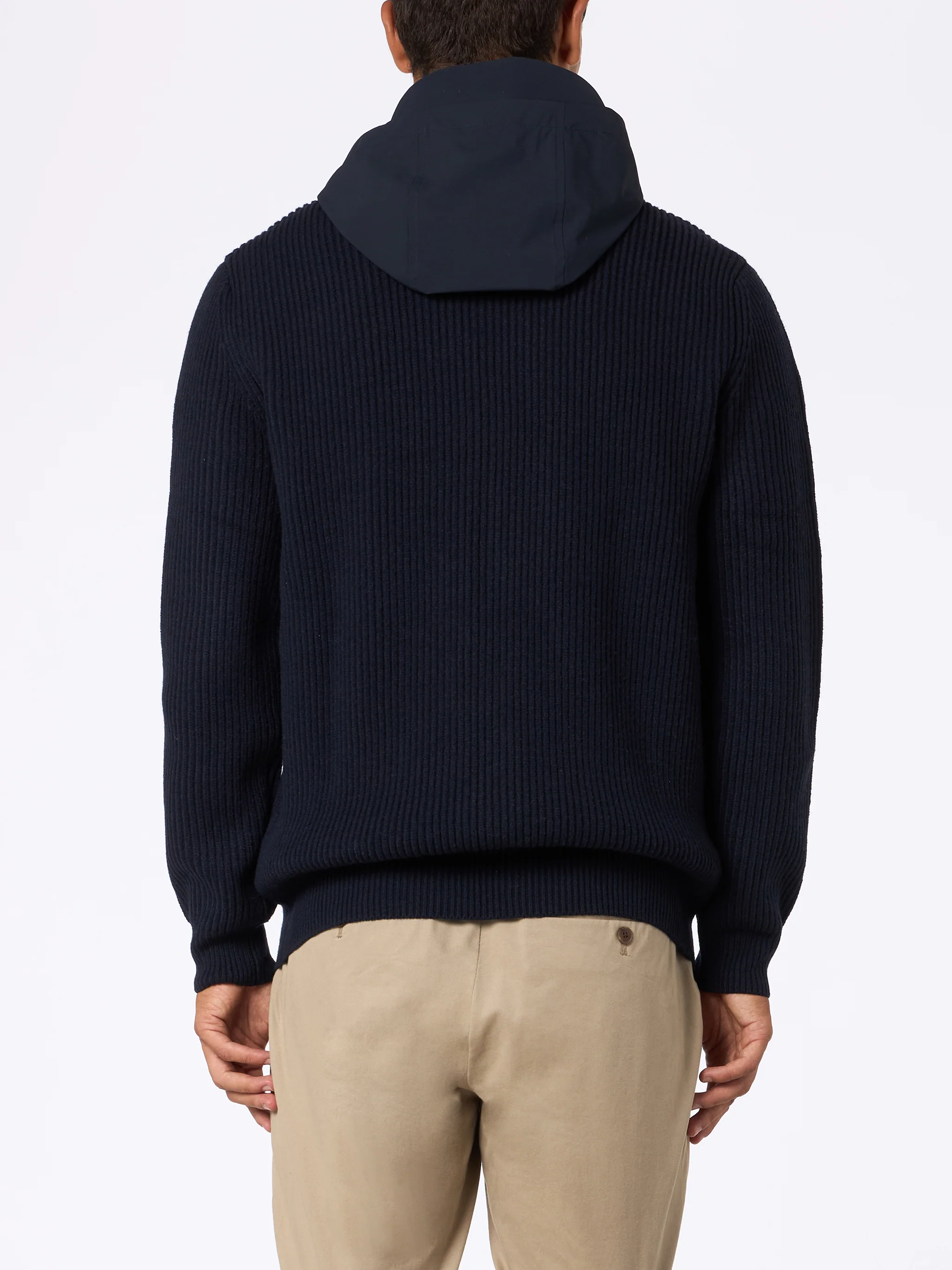 Maglia Wiberg full zip in misto tessuto tecnico blu navy tinta unita - Image 3