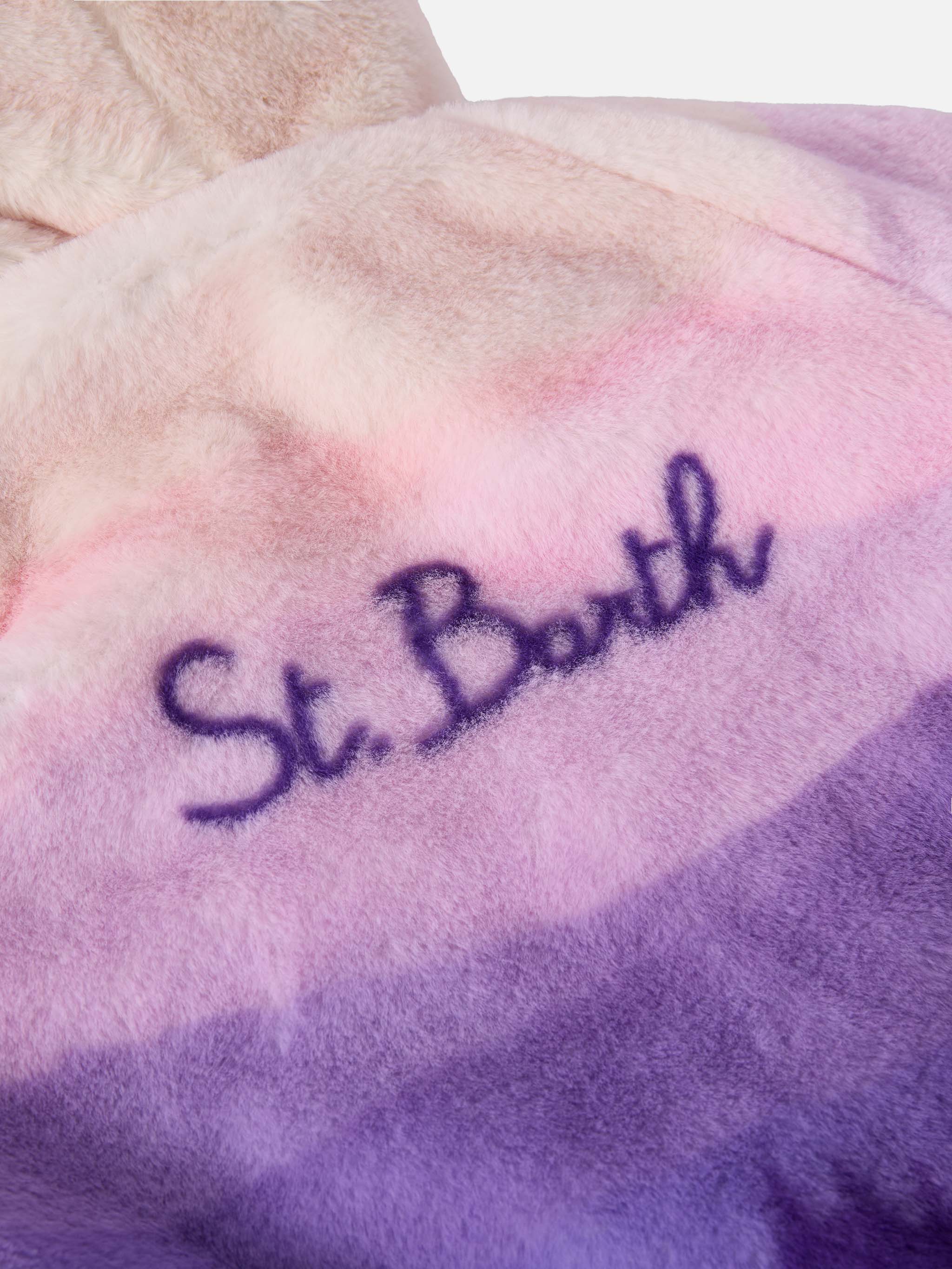 Giacca furry sfumata con ricamo I Love St. Barth - Image 3