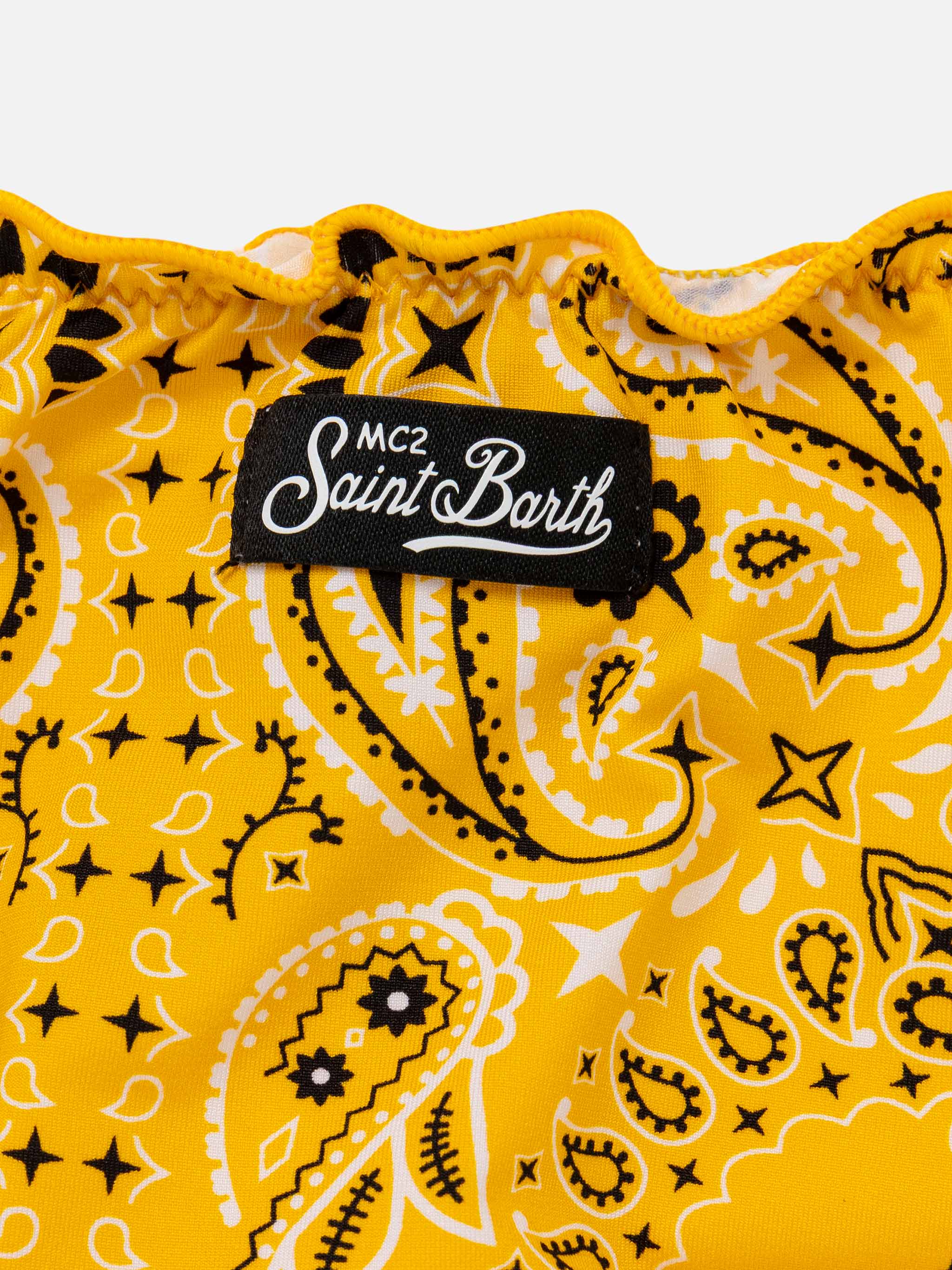 Bikini da bambina a fascia con stampa bandana - Image 3