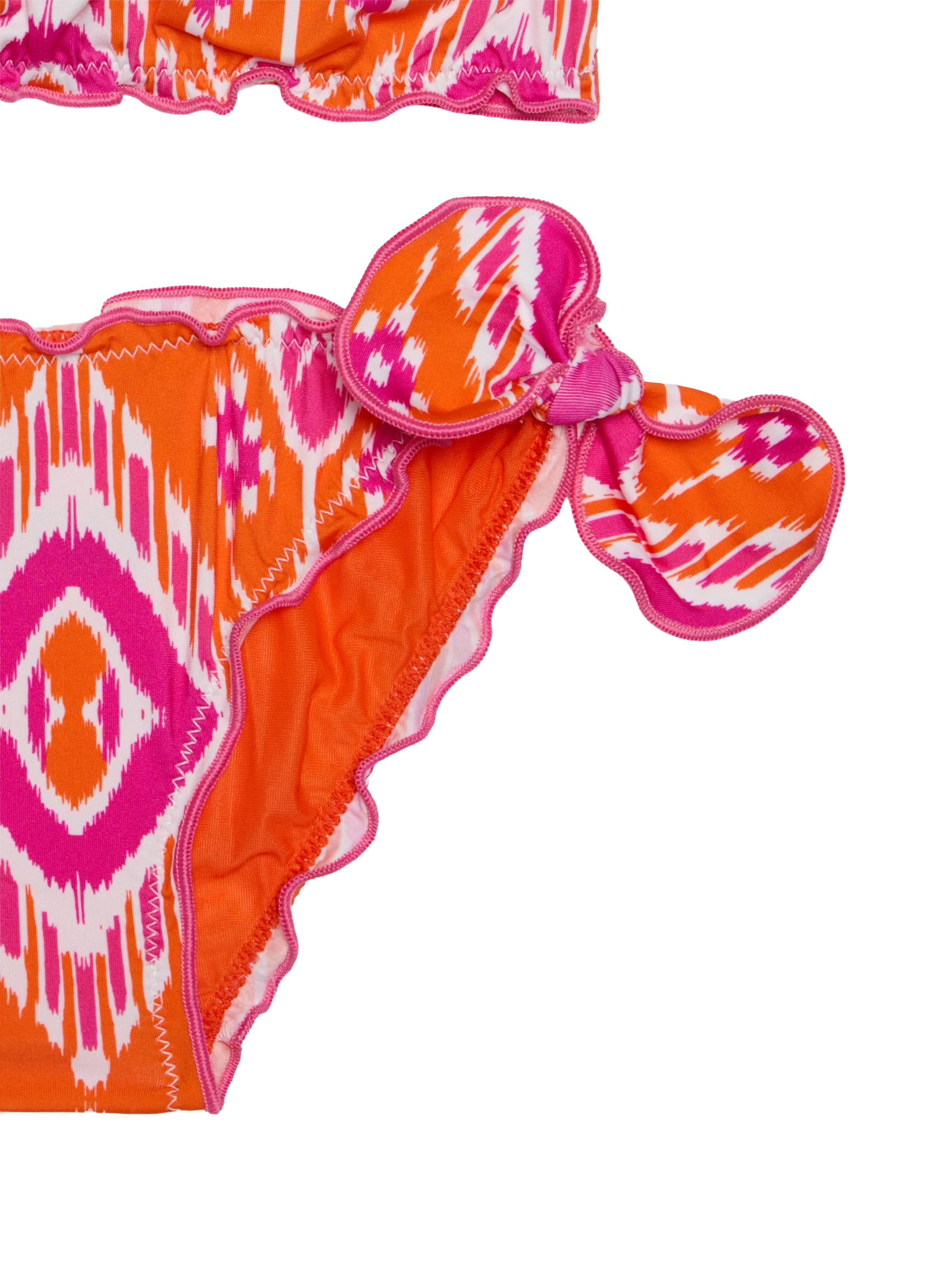 Bikini da bambina a fascia con stampa geometrica - Image 3