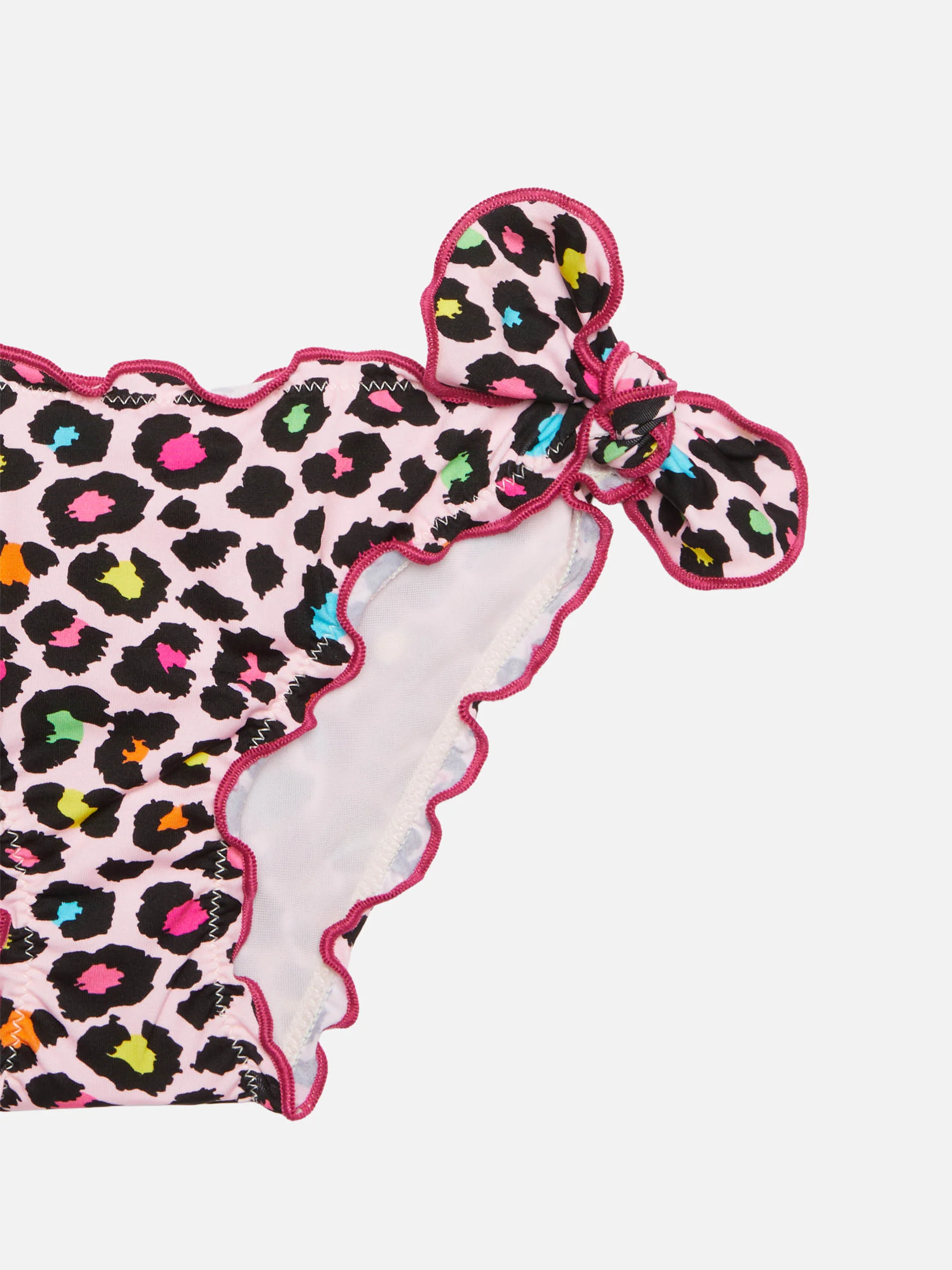 Bikini da bambina a fascia con stampa leopardata - Image 3