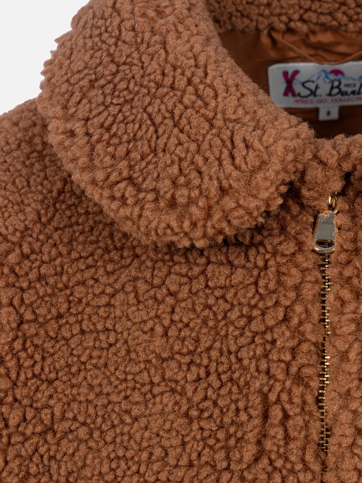 Cappotto bomber in sherpa beige da bambina Abel - Image 4