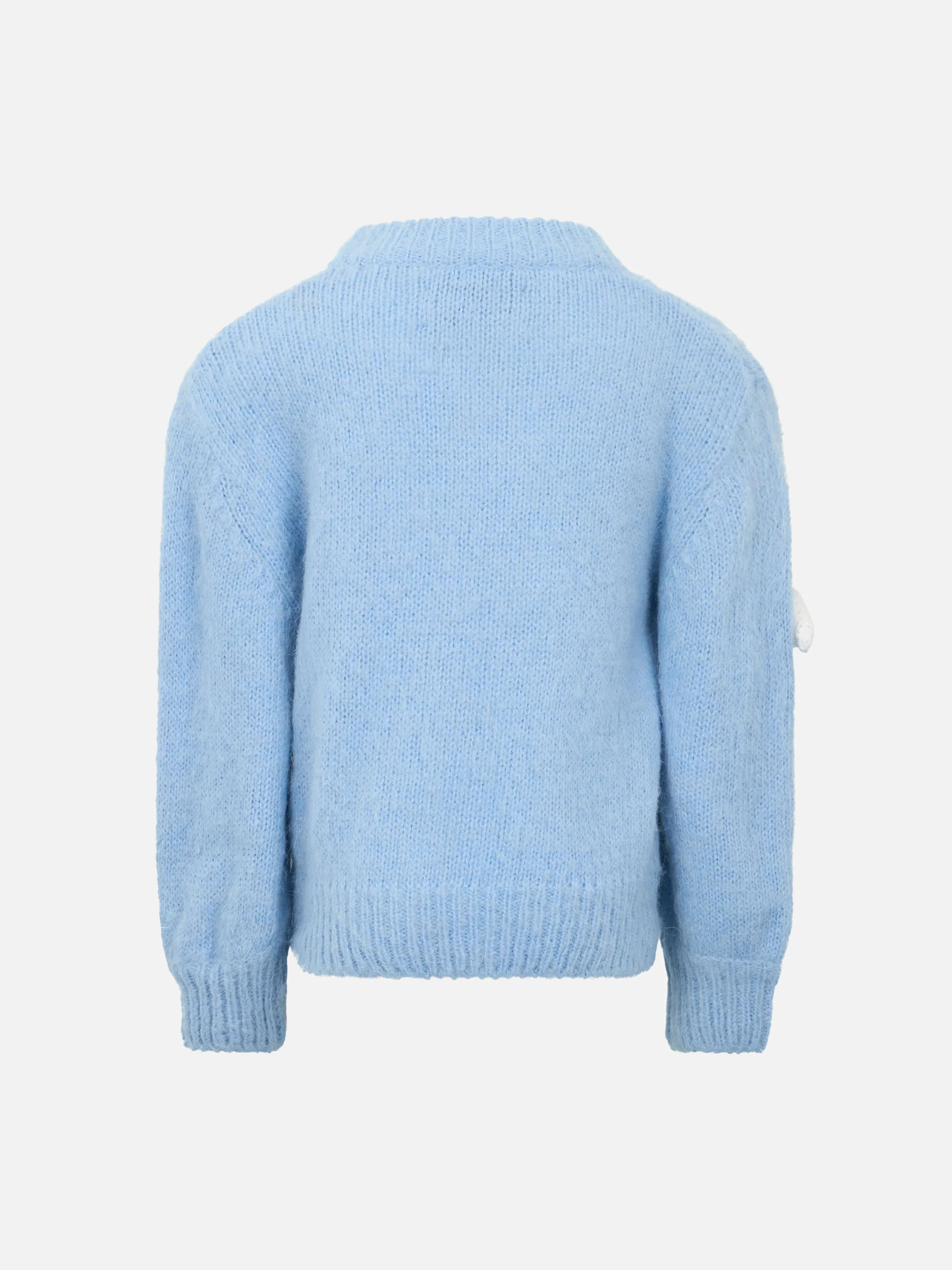 Maglione morbido a forma squadrata da bambina Danya Jr con toppe 3D a forma di nuvola all'uncinetto - Image 3