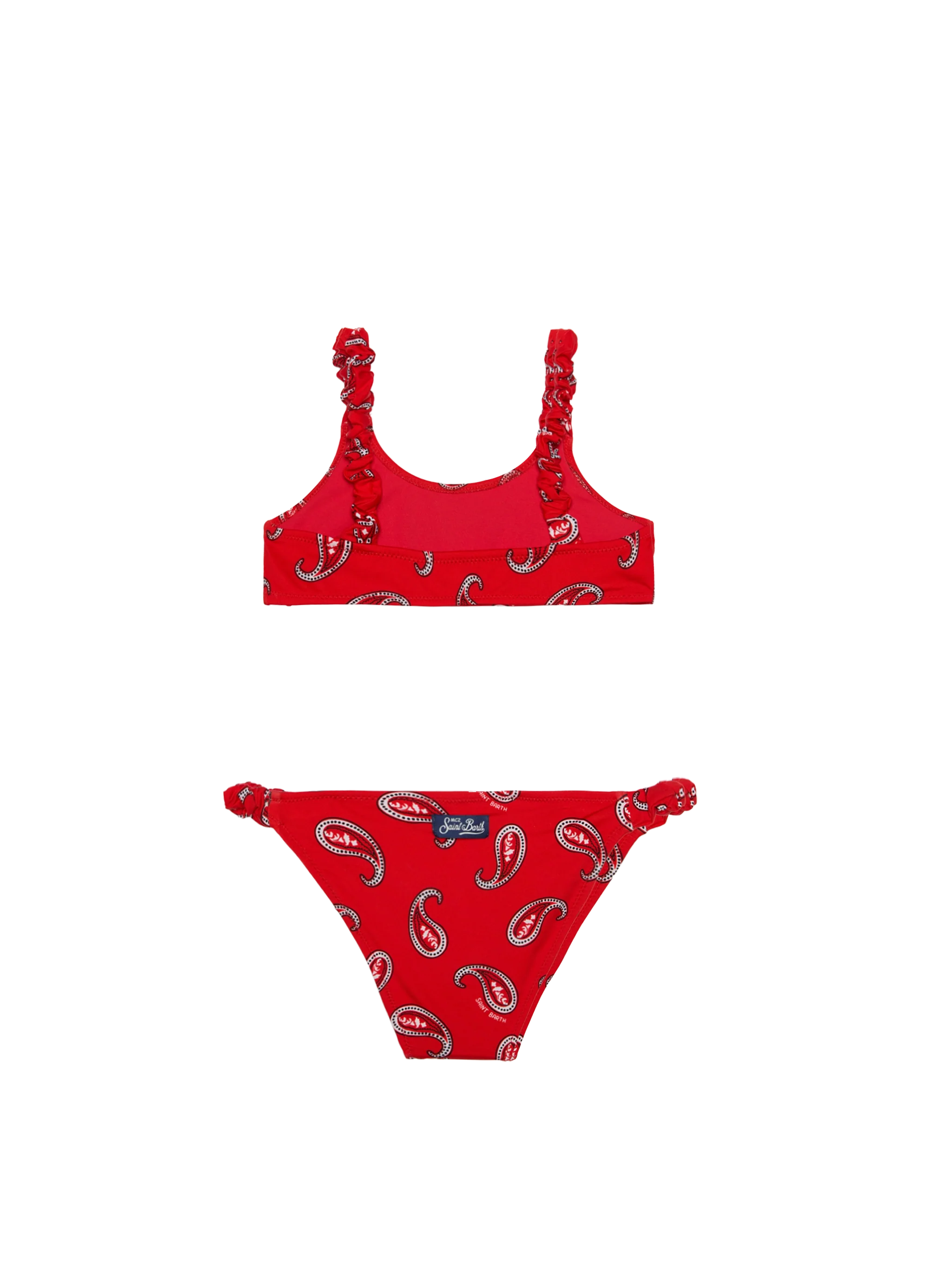 Bikini da bambina a bralette con stampa paisley - Image 2