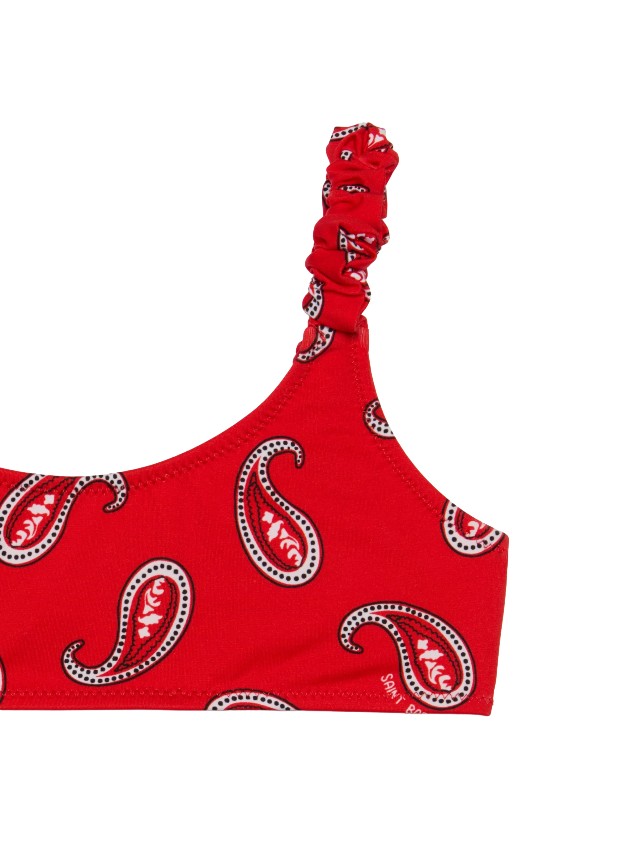 Bikini da bambina a bralette con stampa paisley - Image 3
