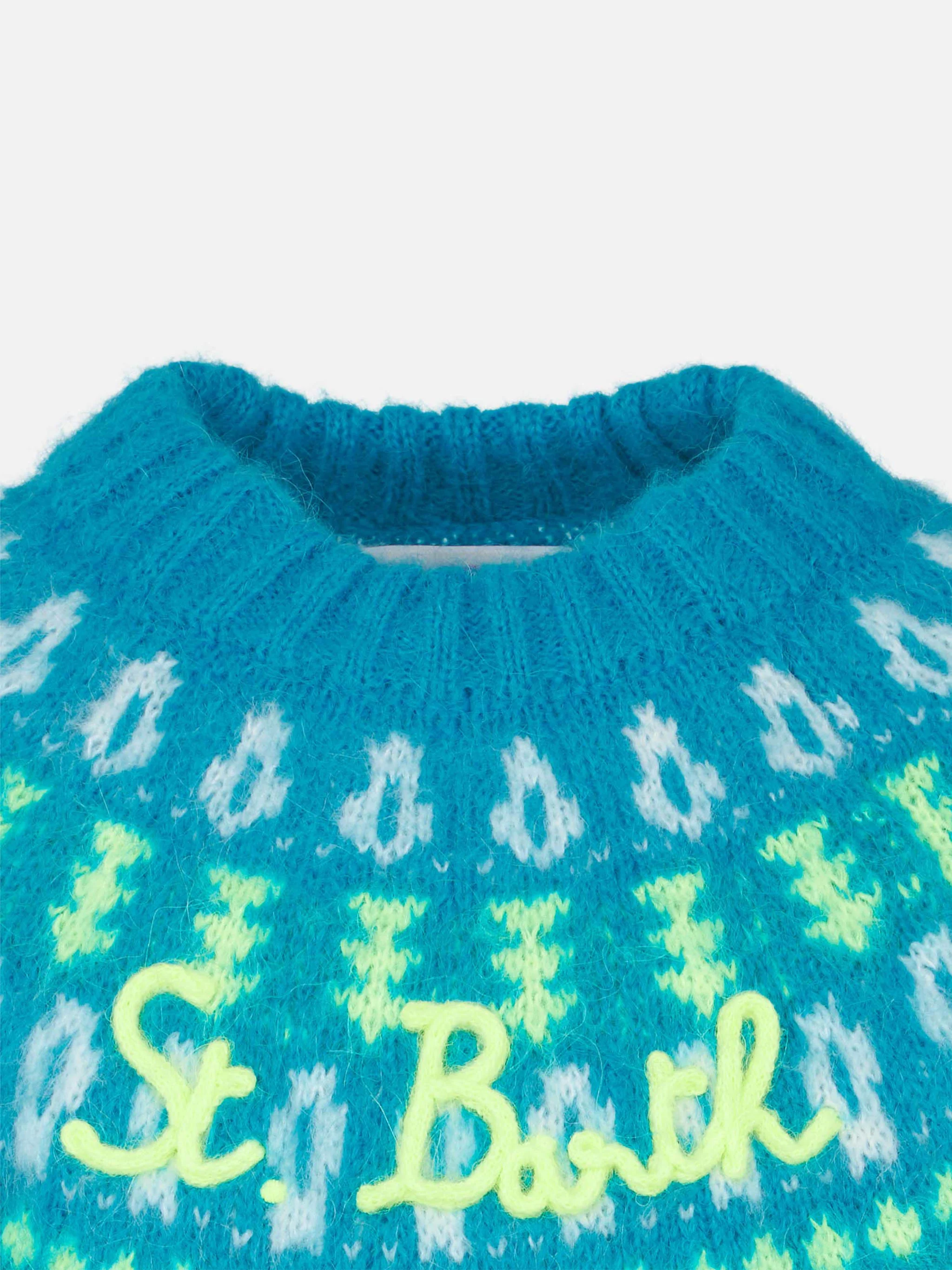 Maglione garzato da bambina con jacquard nordico - Image 3