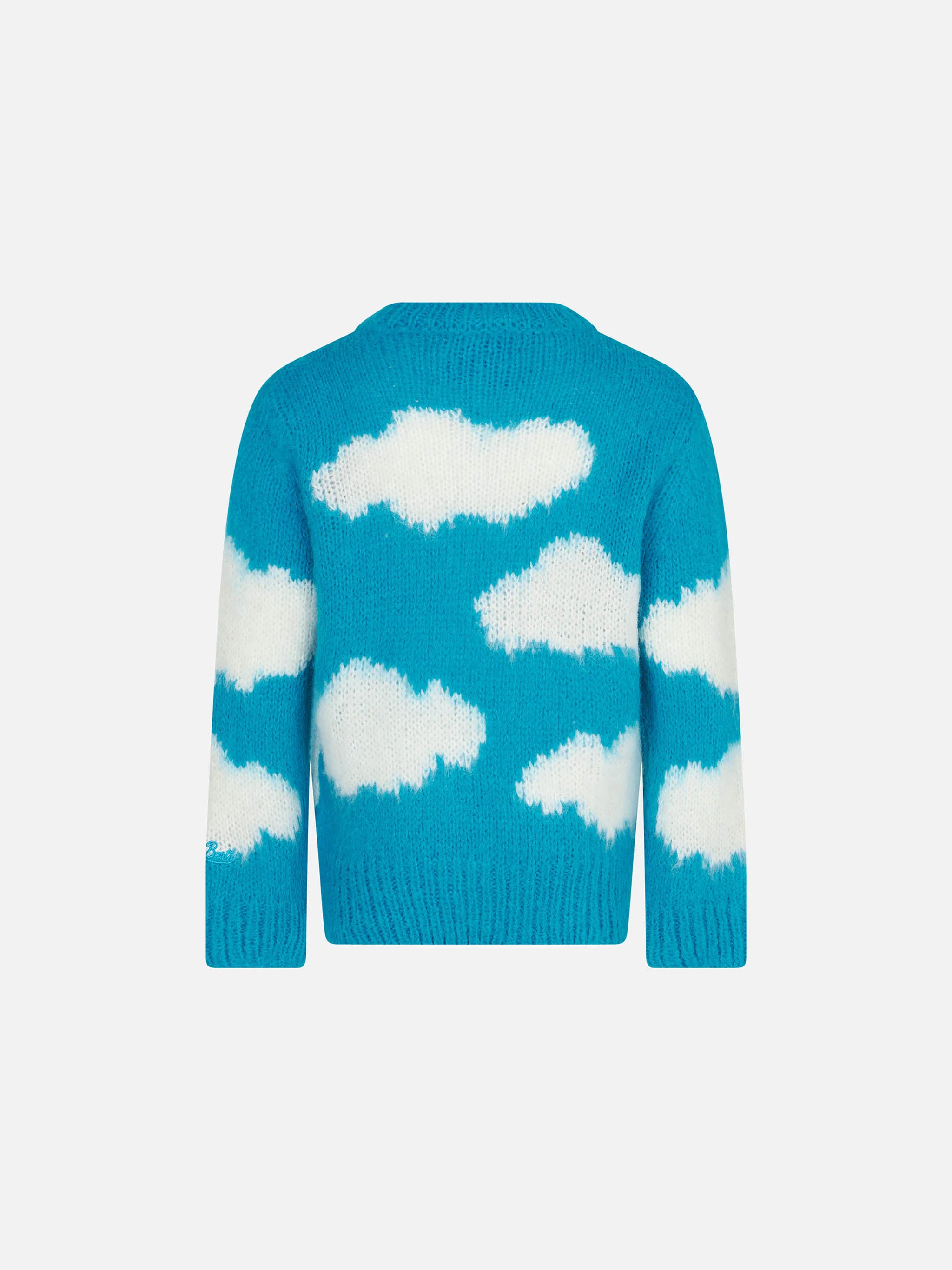Maglione garzato da bambina con ricamo Tra le nuvole - Image 3