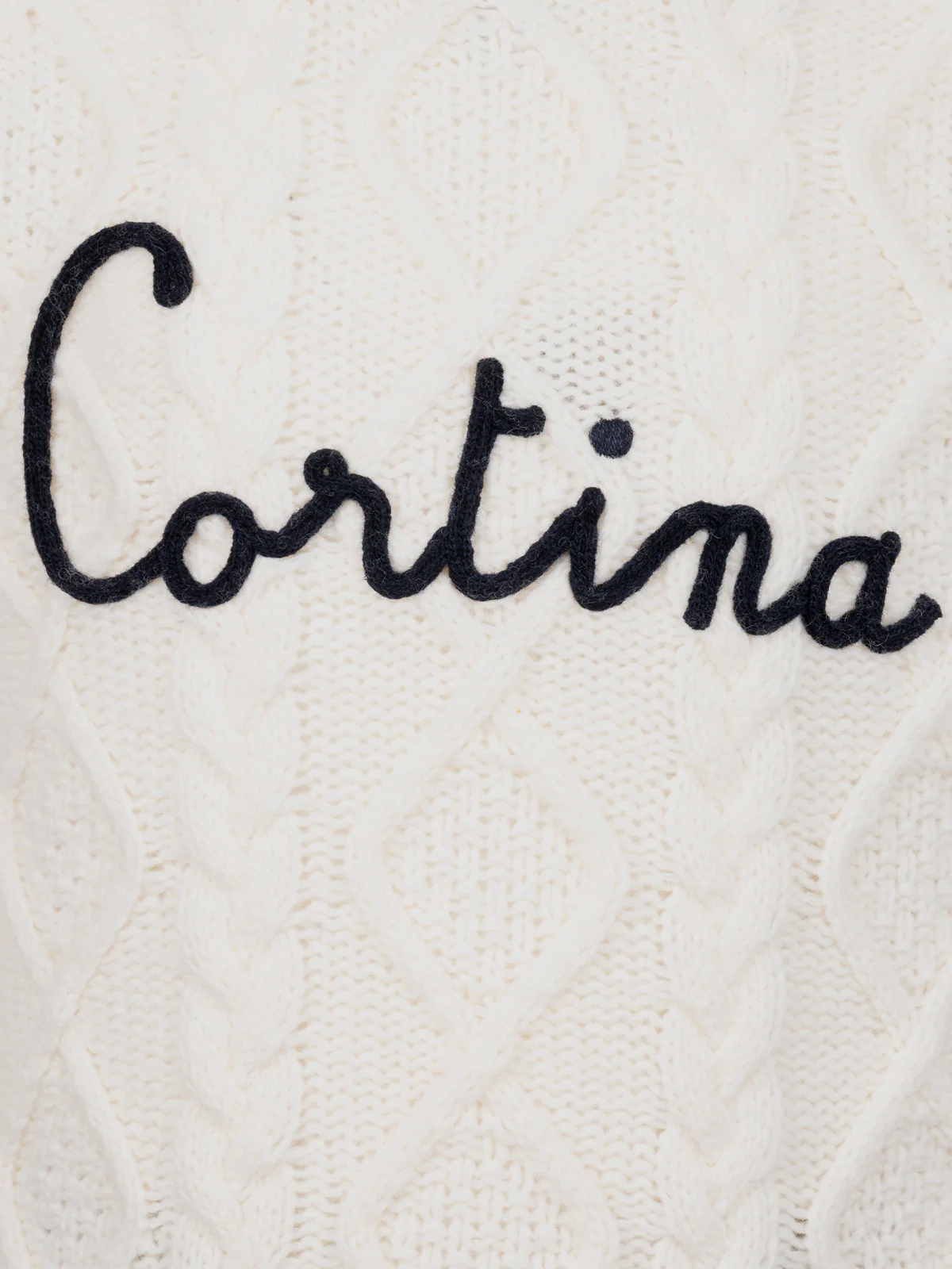 Maglione da bambina a trecce Malmo con ricamo Cortina - Image 3