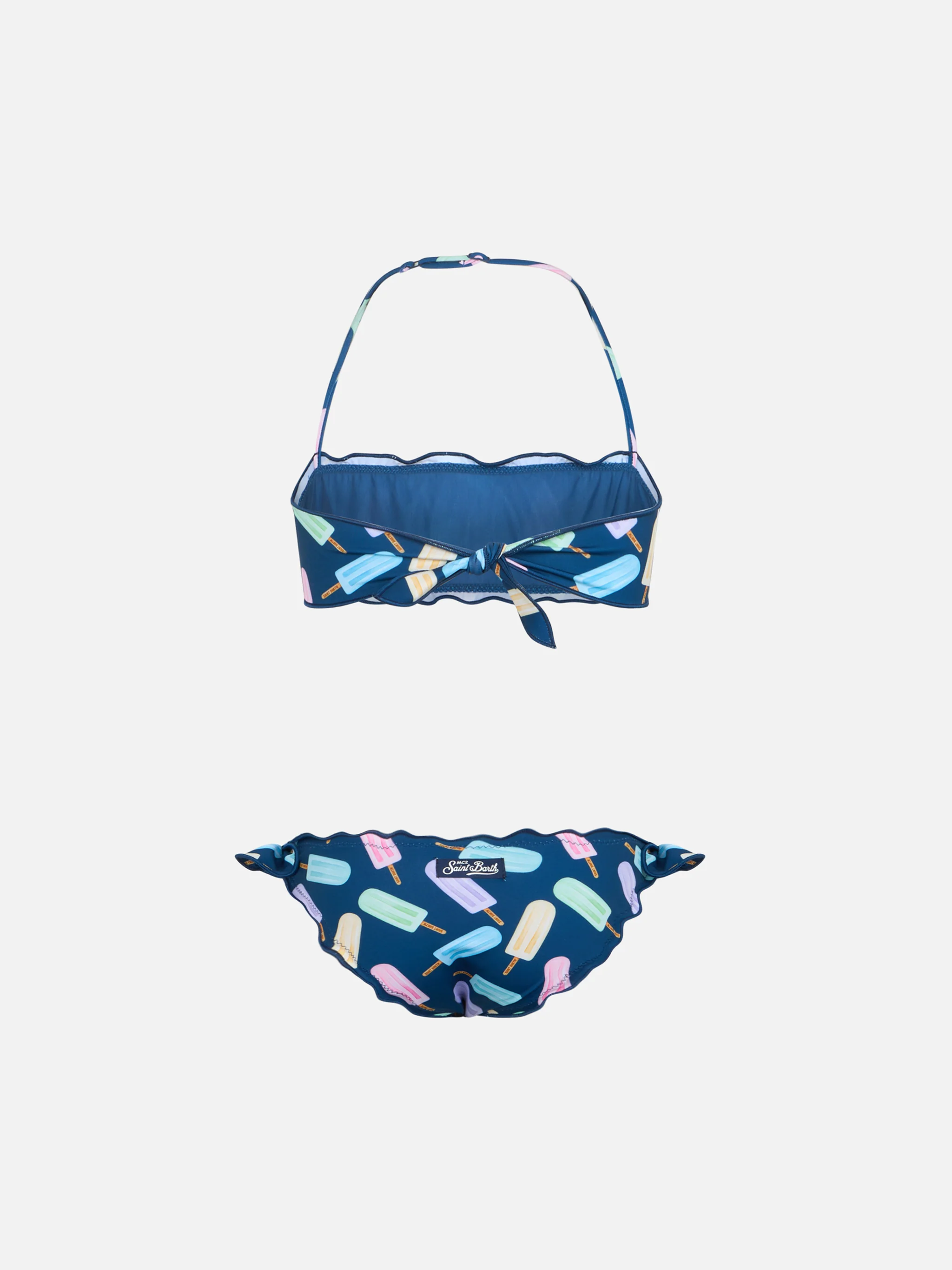 Bikini classico a fascia da bambina Emy con stampa ghiaccioli - Image 2