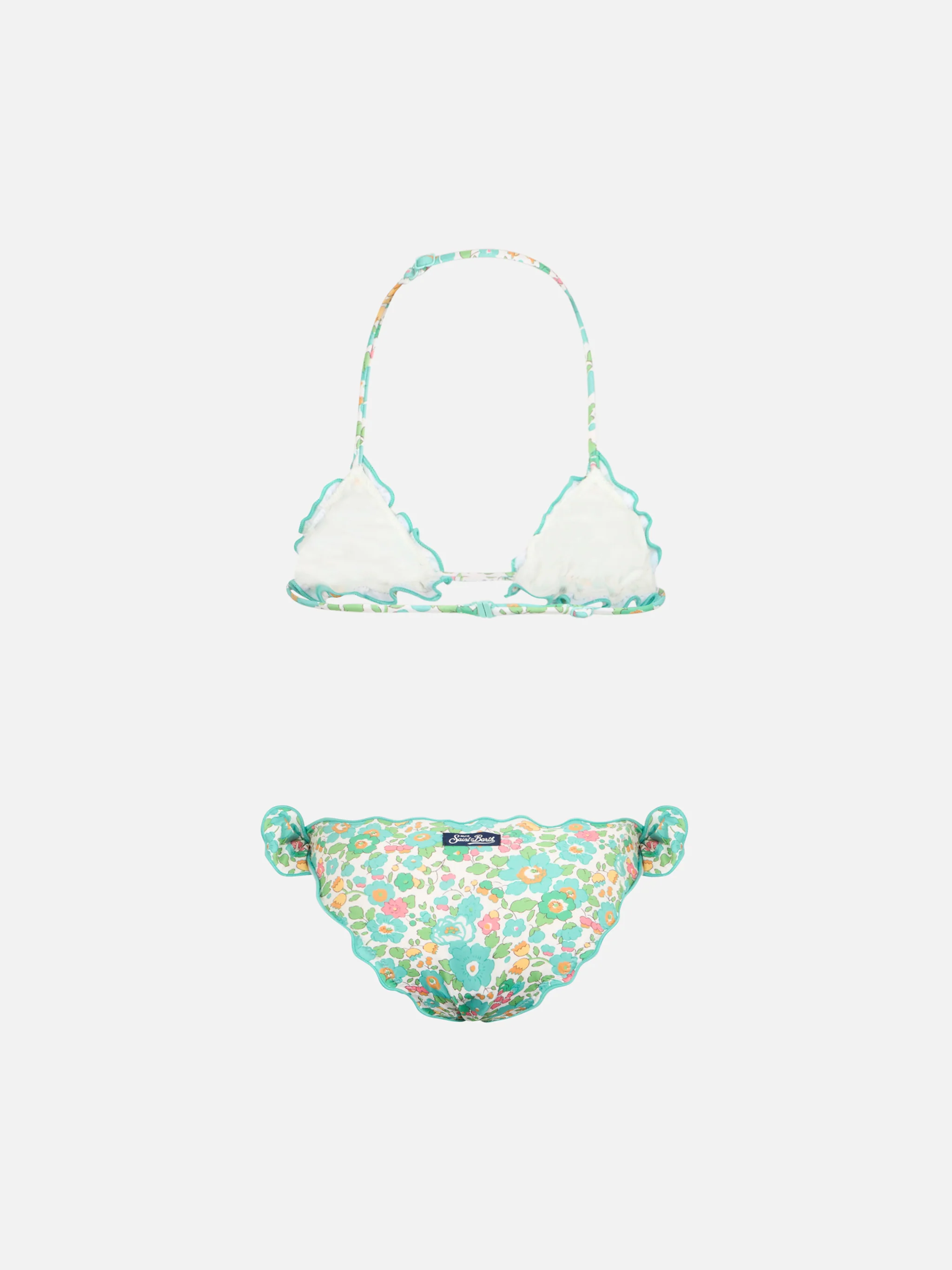Bikini classico da bambina a triangolo Cris con stampa Betsy | REALIZZATO CON TESSUTO LIBERTY - Image 2