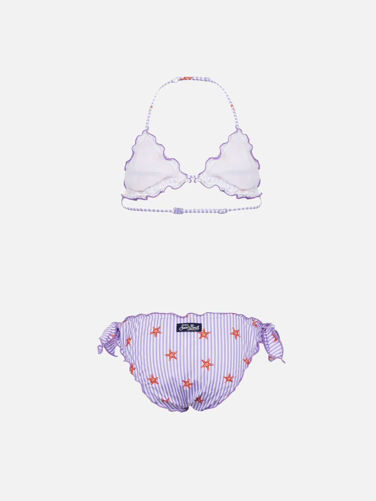 Bikini classico a triangolo da bambina Cris con stampa stelle marine - Image 2