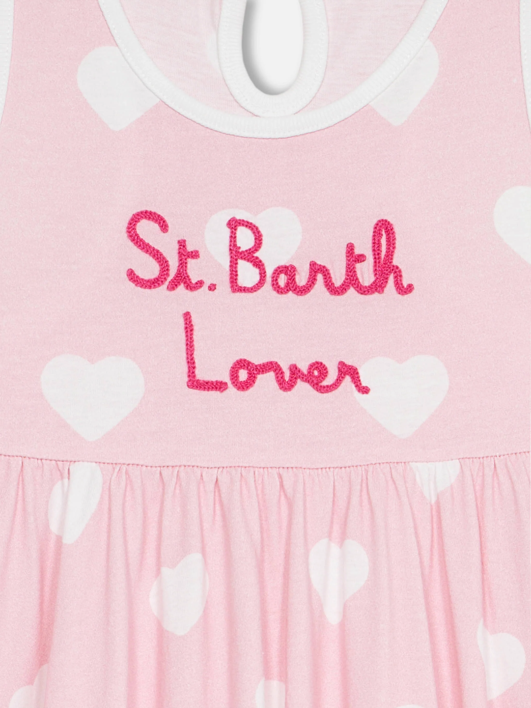 Abito da bambina in cotone Masha con stampa e ricamo "St Barth lover" - Image 2