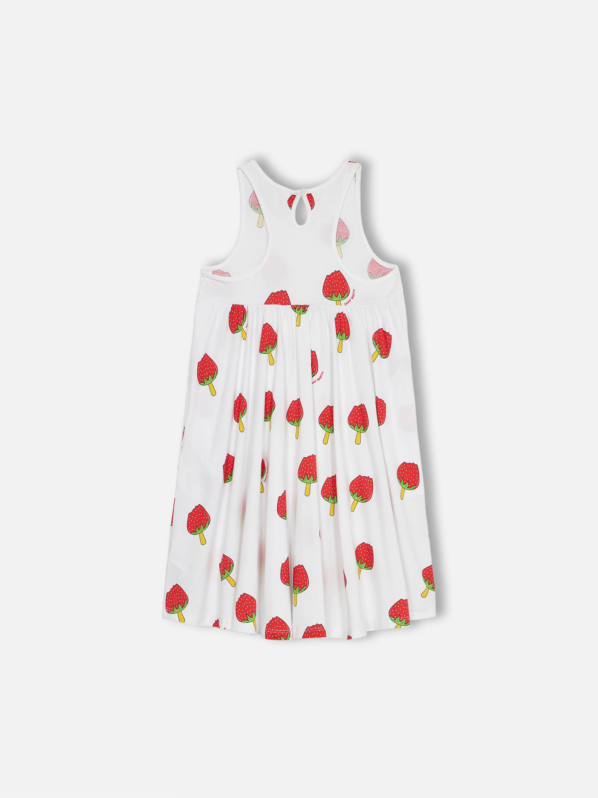 Abito in cotone da bambina Masha con stampa ghiacciolo alla fragola - Image 2