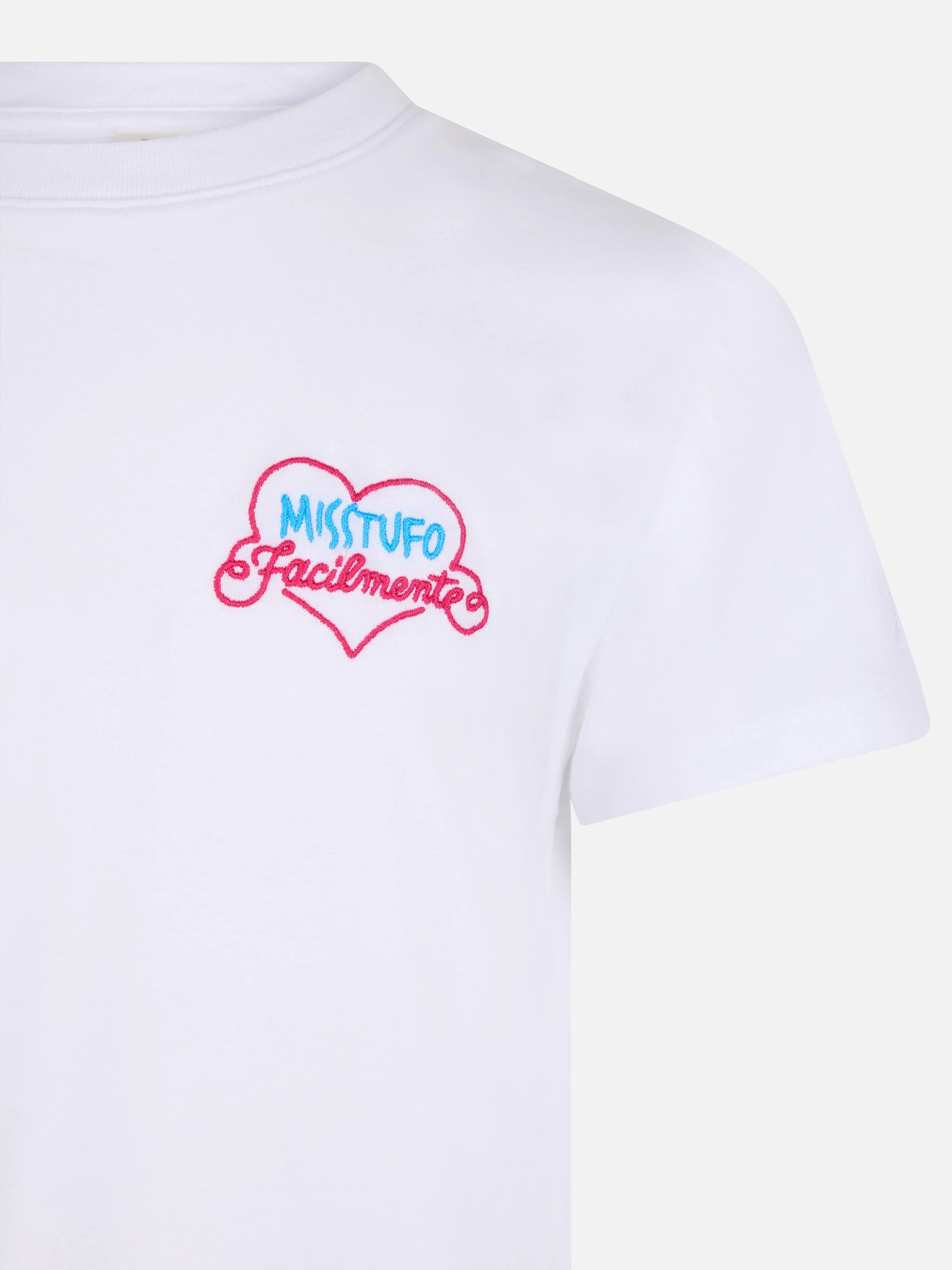 T-shirt girocollo in jersey di cotone da bambina Elly con ricamo Miss Stufo - Image 2