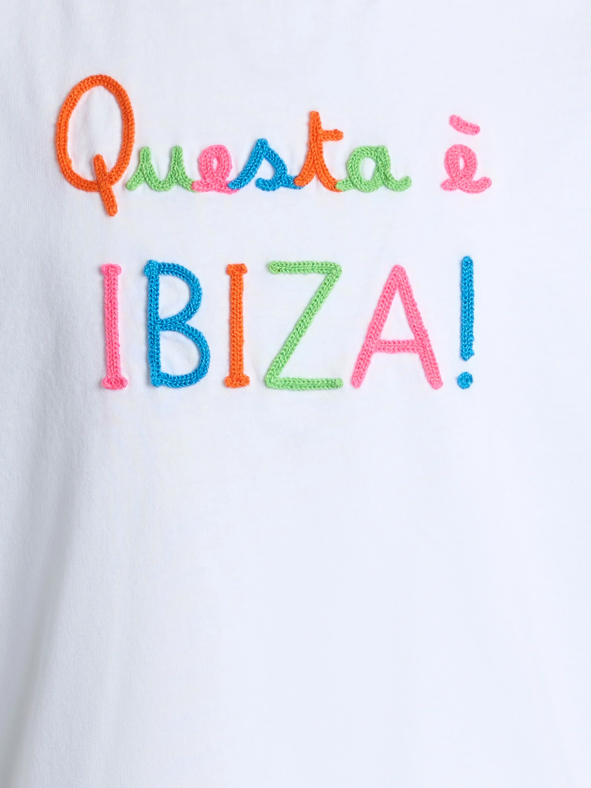 T-shirt girocollo Elly da bambina in jersey di cotone con ricamo Questa è Ibiza - Image 2