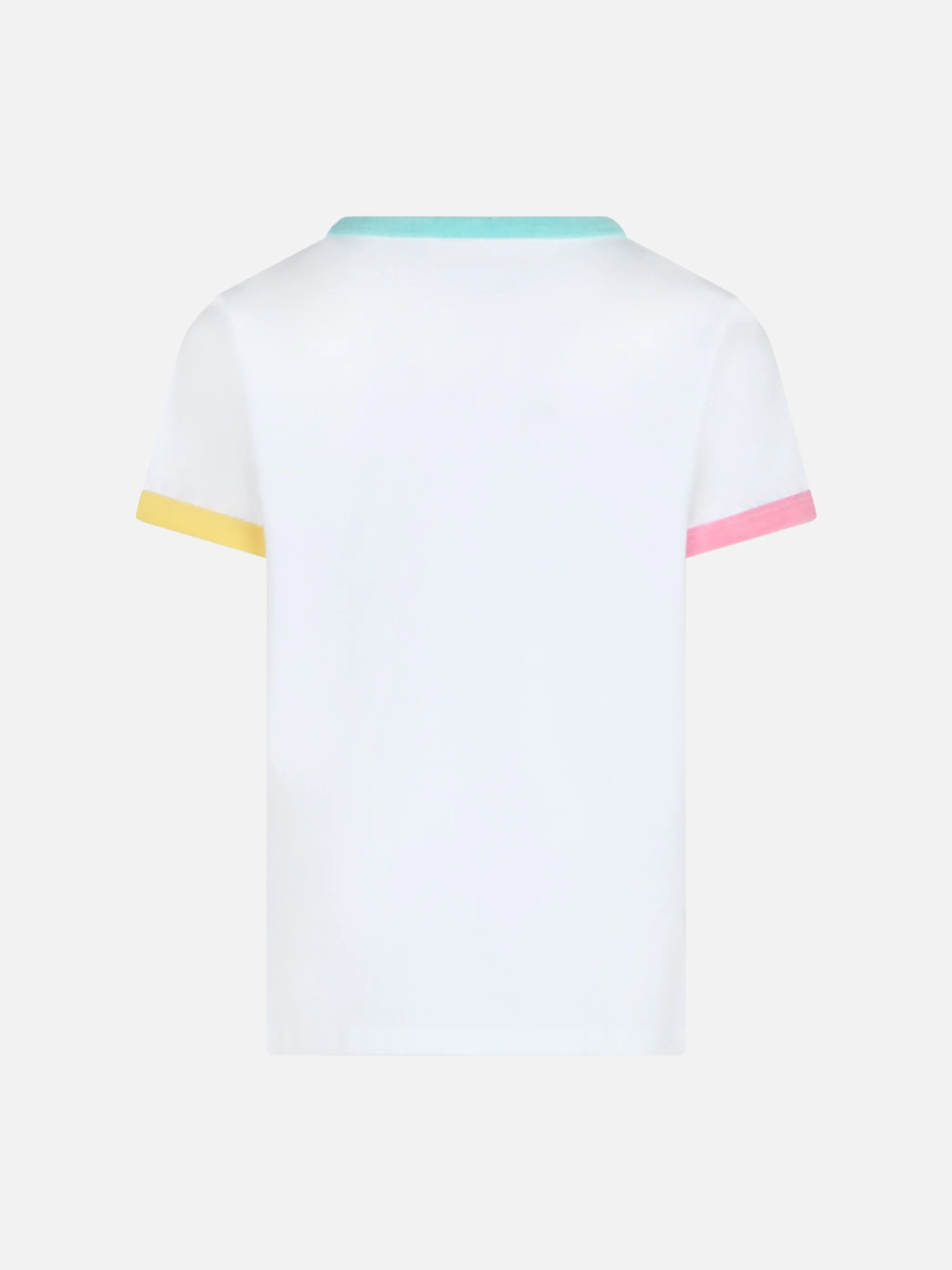 T-shirt girocollo da bambina Elly in jersey di cotone con patch Saint Barth in spugna - Image 2