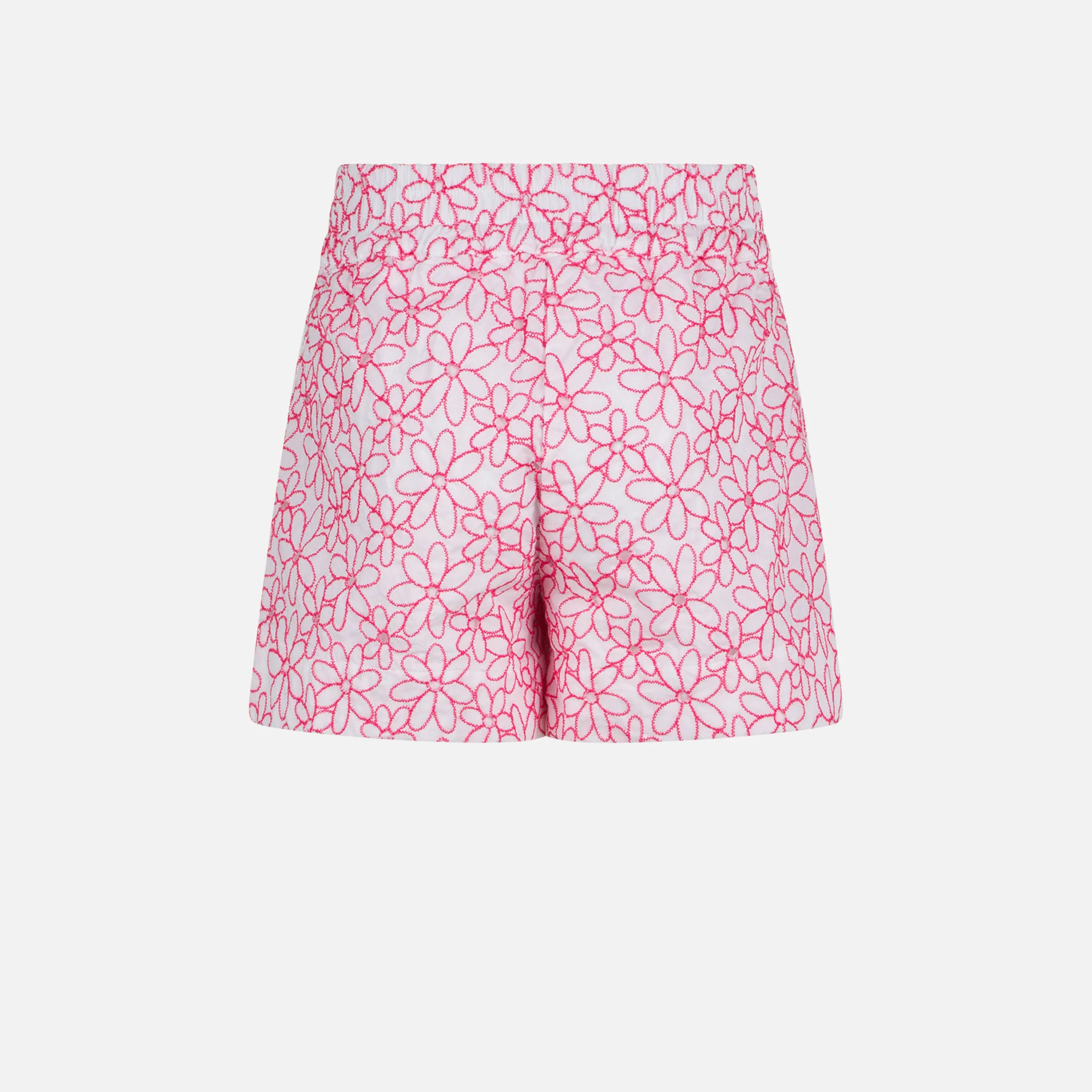 Pantaloncini da bambina in cotone con ricamo margherite - Image 2