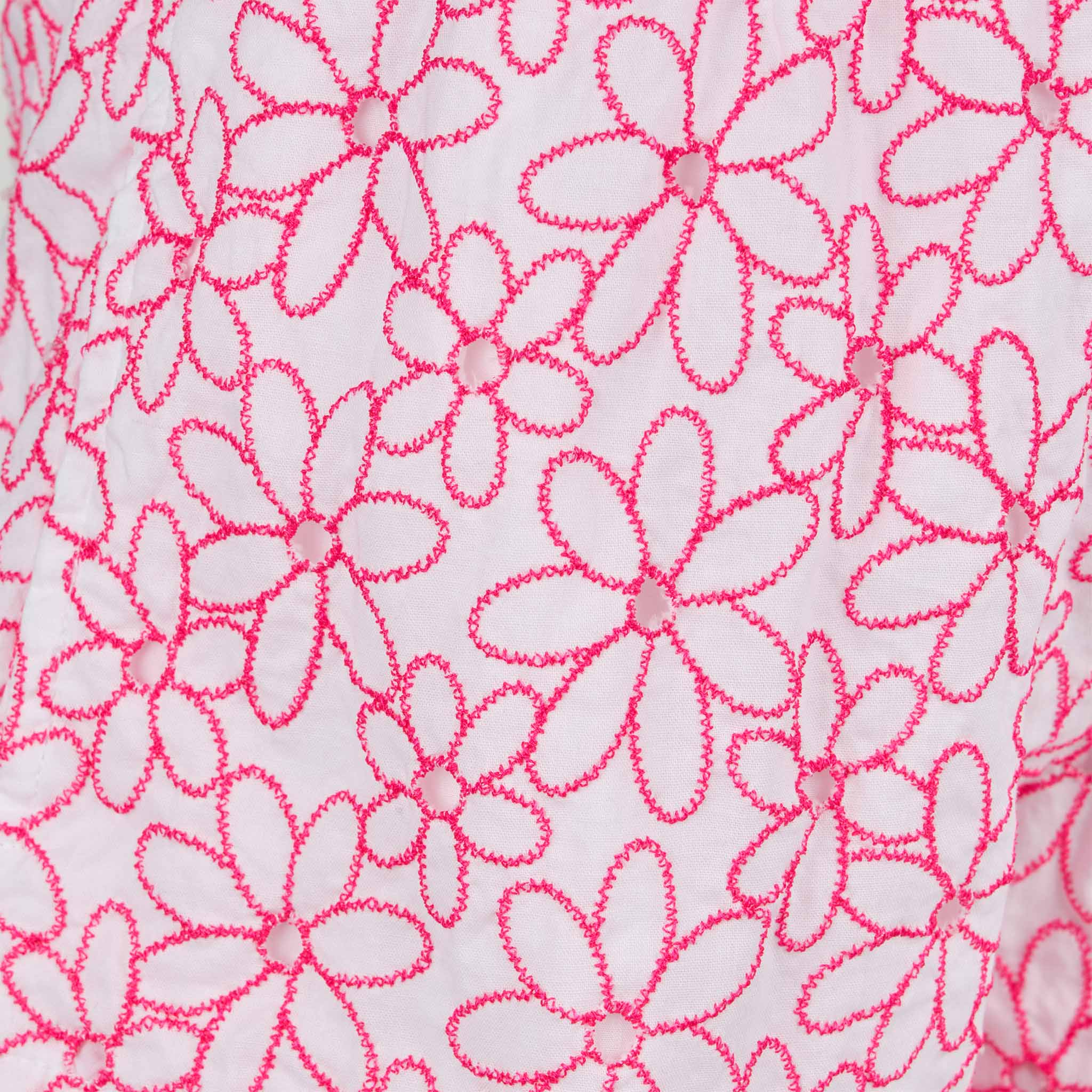 Pantaloncini da bambina in cotone con ricamo margherite - Image 3