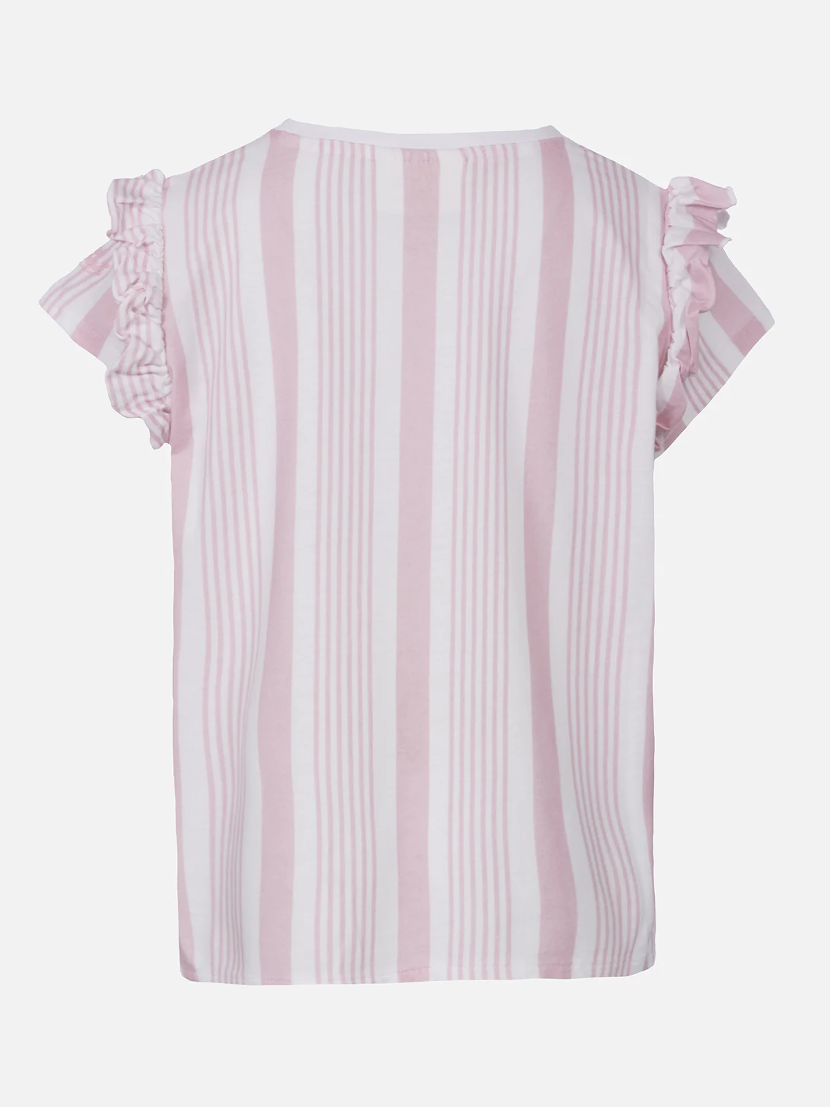 T-shirt da bambina in cotone con balza e ricamo - Image 3
