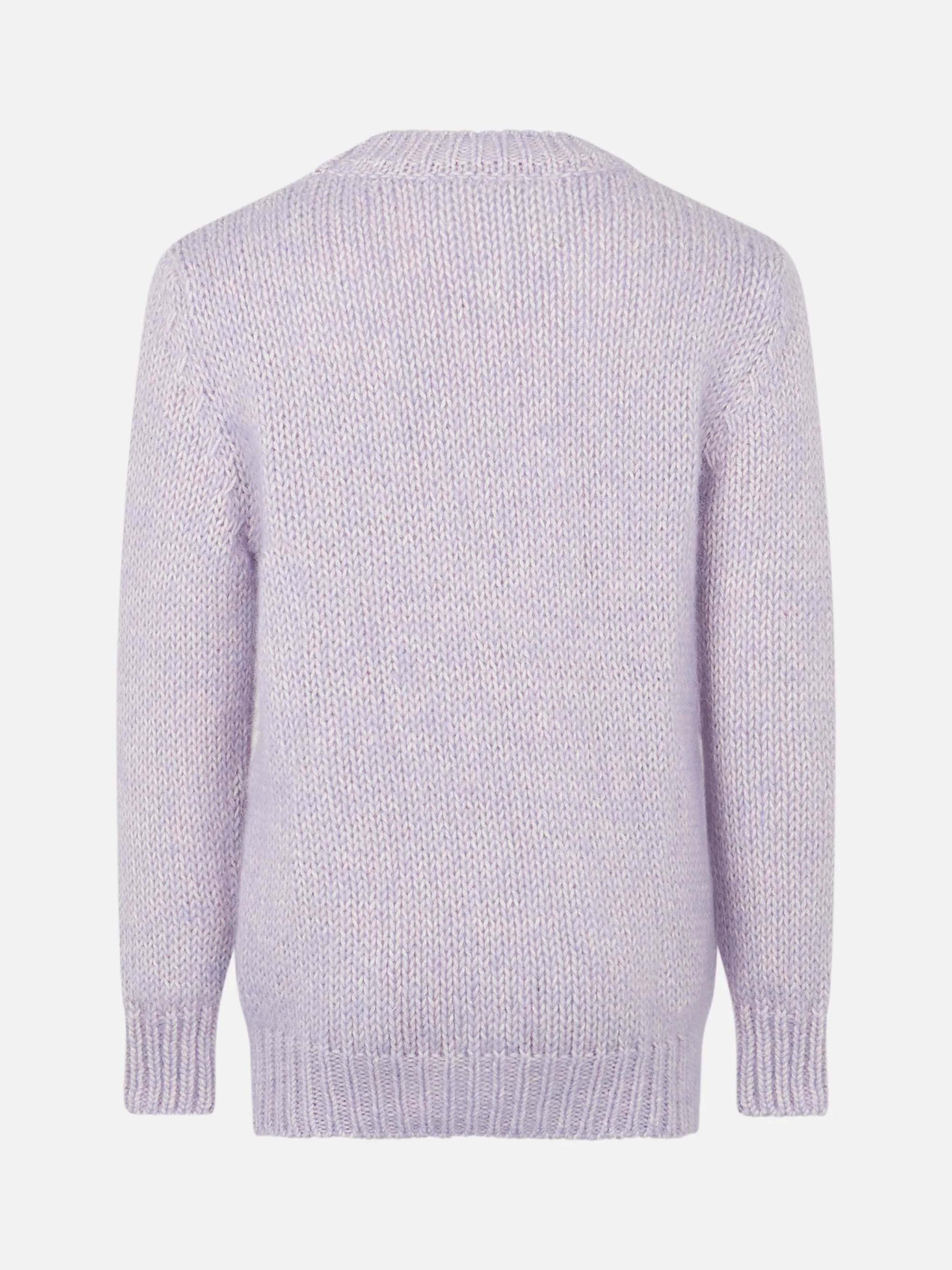 Maglia da bambina girocollo morbida  lilla con ricamo St. Barth - Image 3