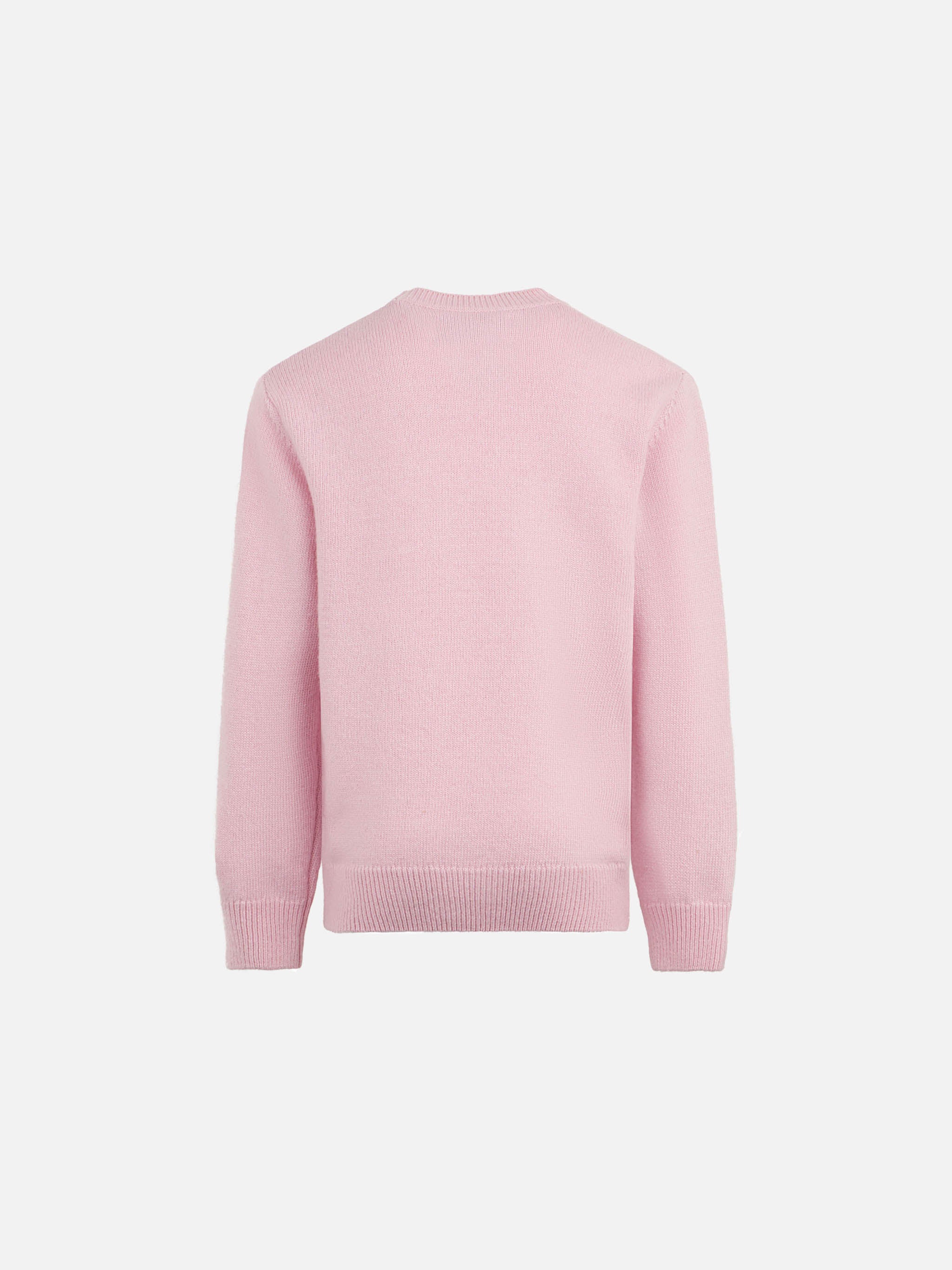 Maglione da bambina a girocollo rosa con ricamo Mother & Sons - Image 2