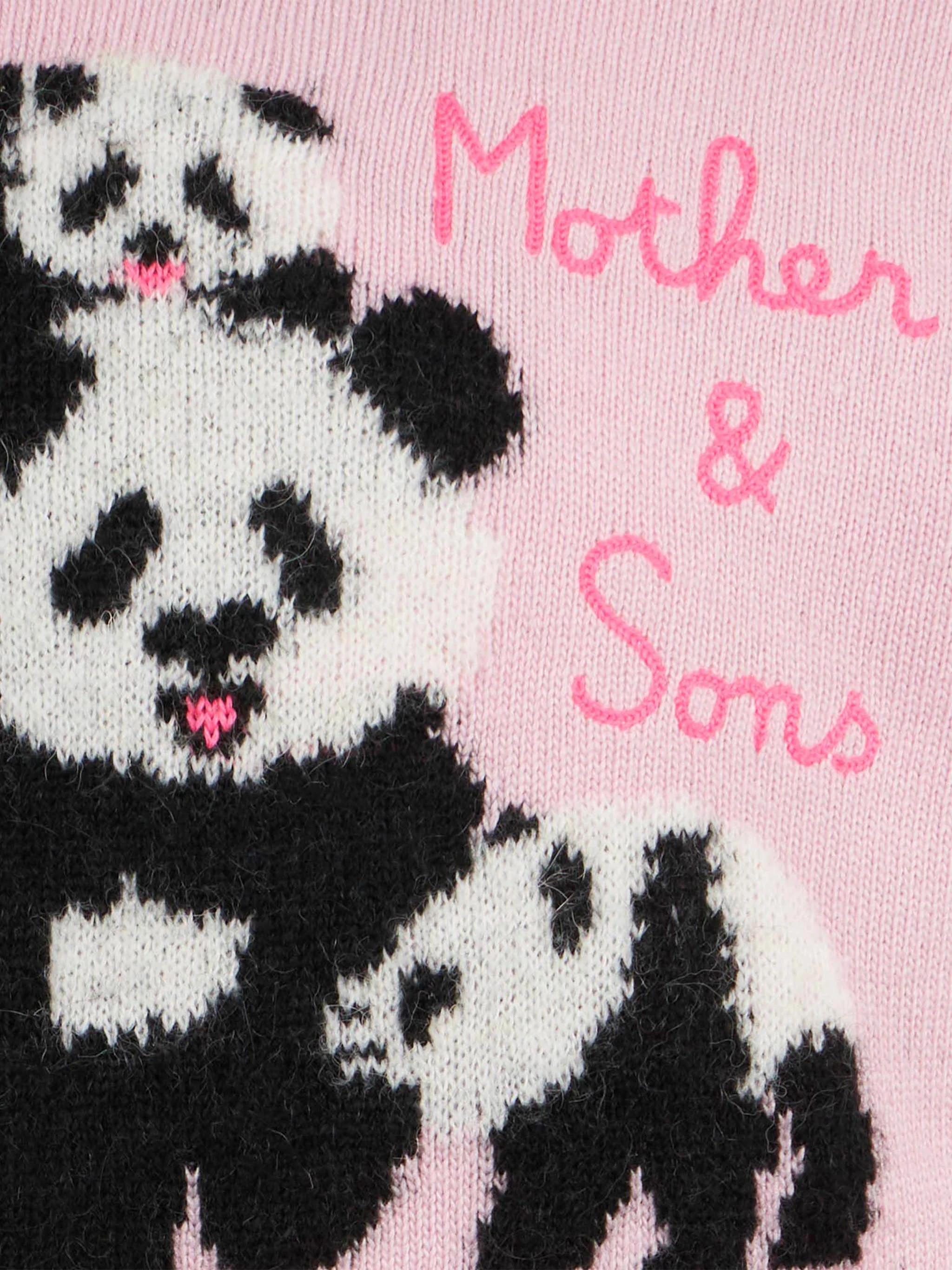 Maglione da bambina a girocollo rosa con ricamo Mother & Sons - Image 3