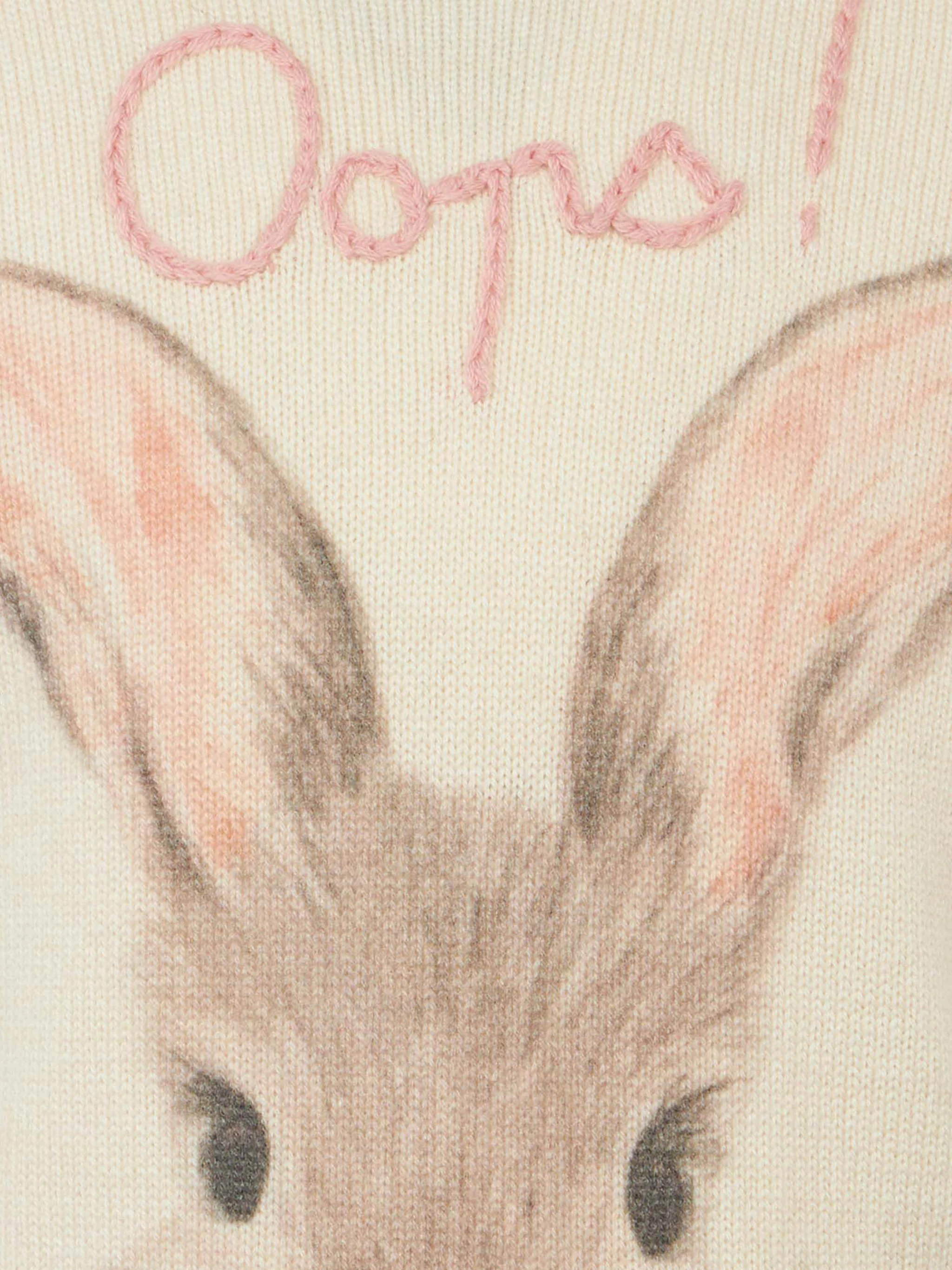 Maglione da bambina girocollo con stampa coniglietti - Image 2