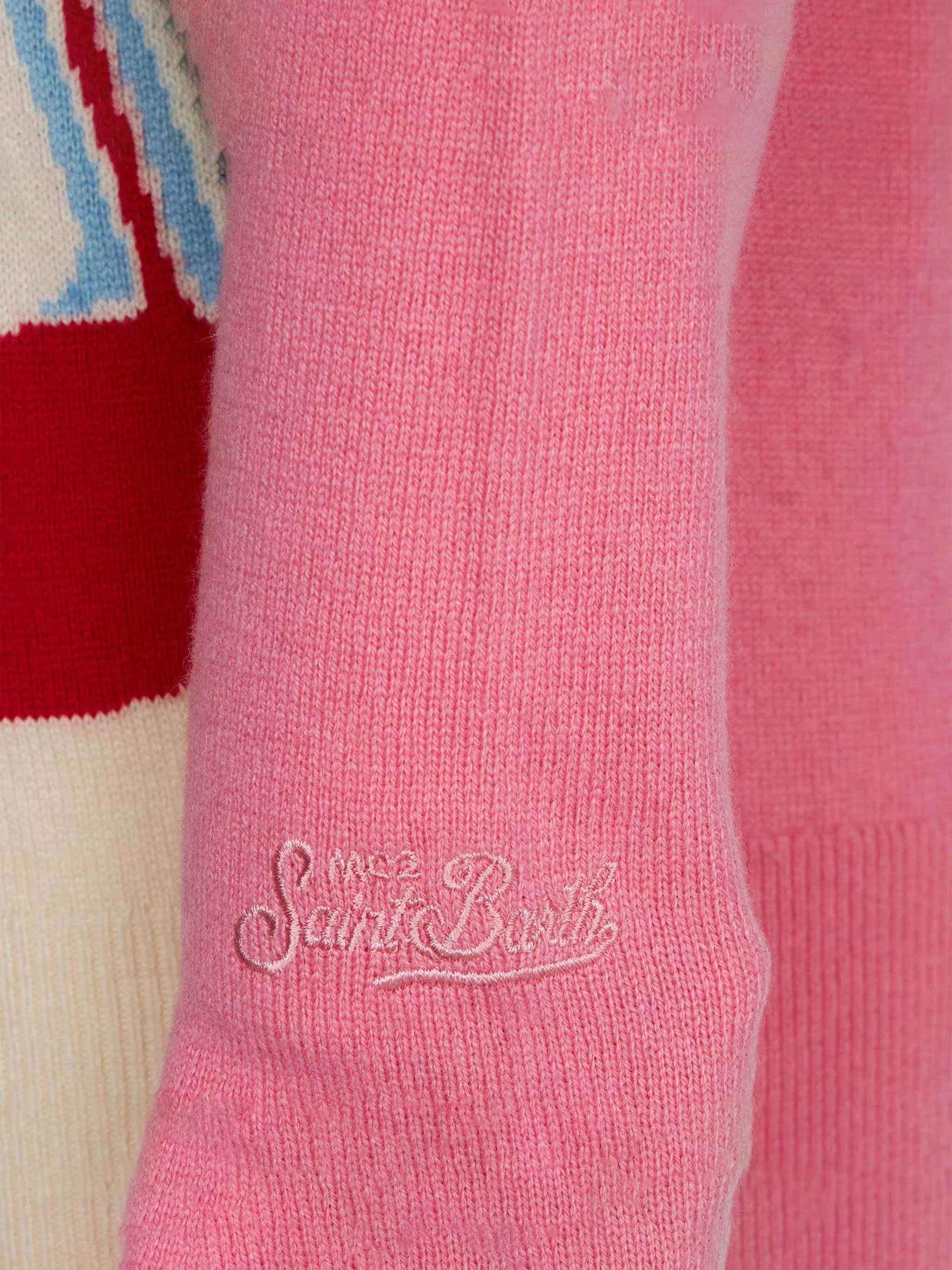 Maglione da bambina girocollo con cartolina di Courmayeur - Image 3