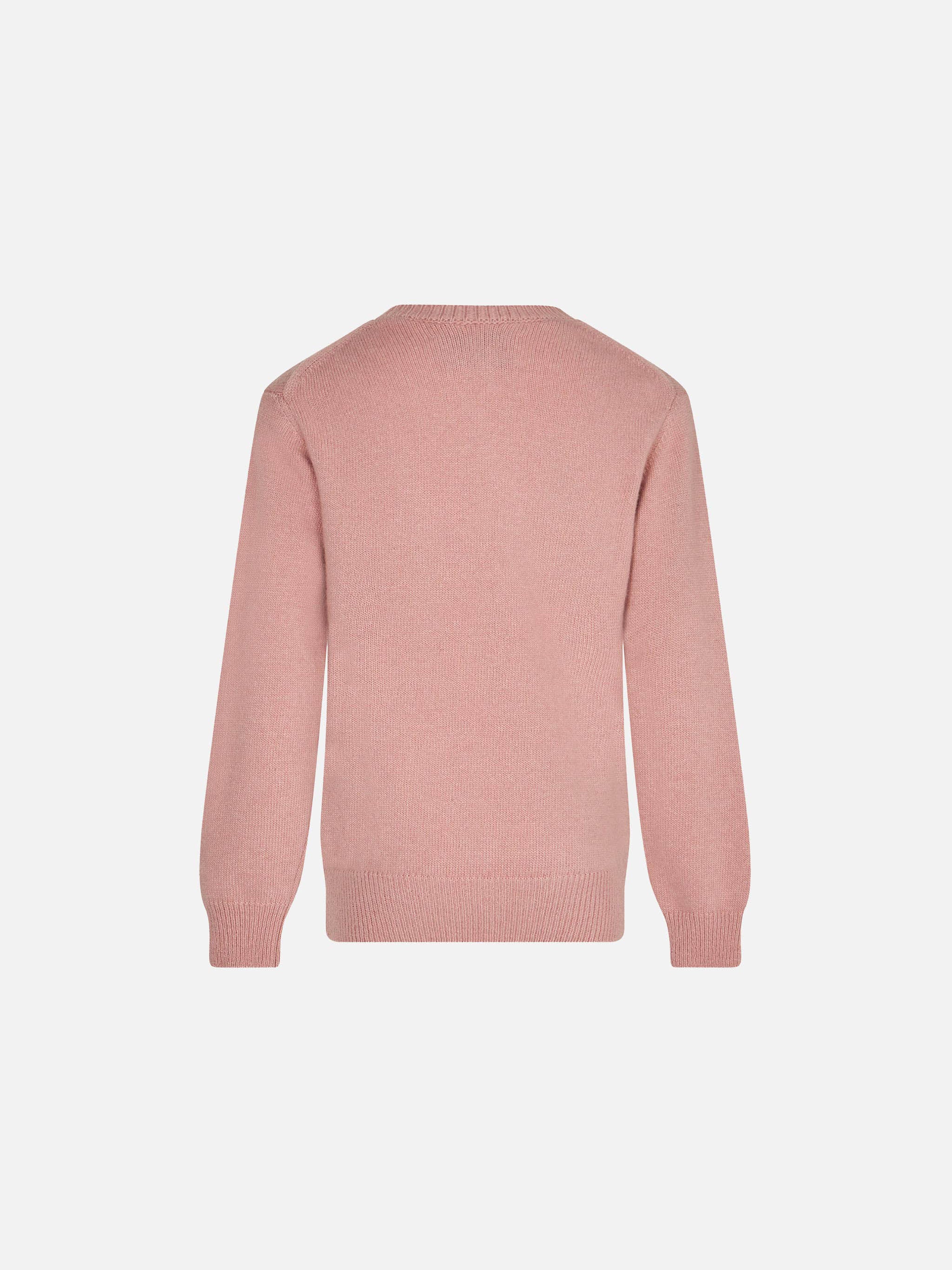 Maglione da bambina girocollo con jacquard cane - Image 2