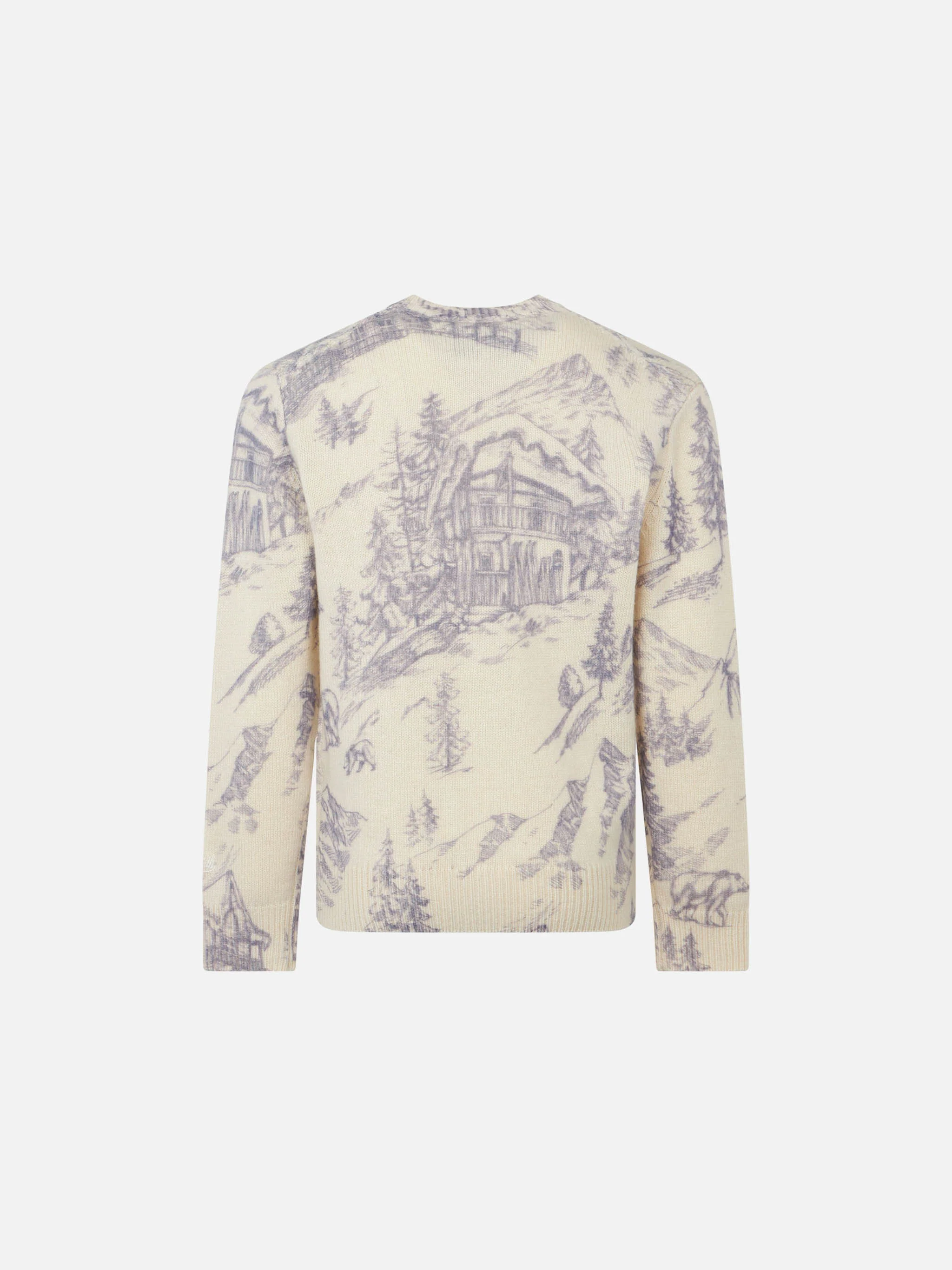 Maglione da bambina toile de jouy a girocollo con ricamo La Montagne - Image 3